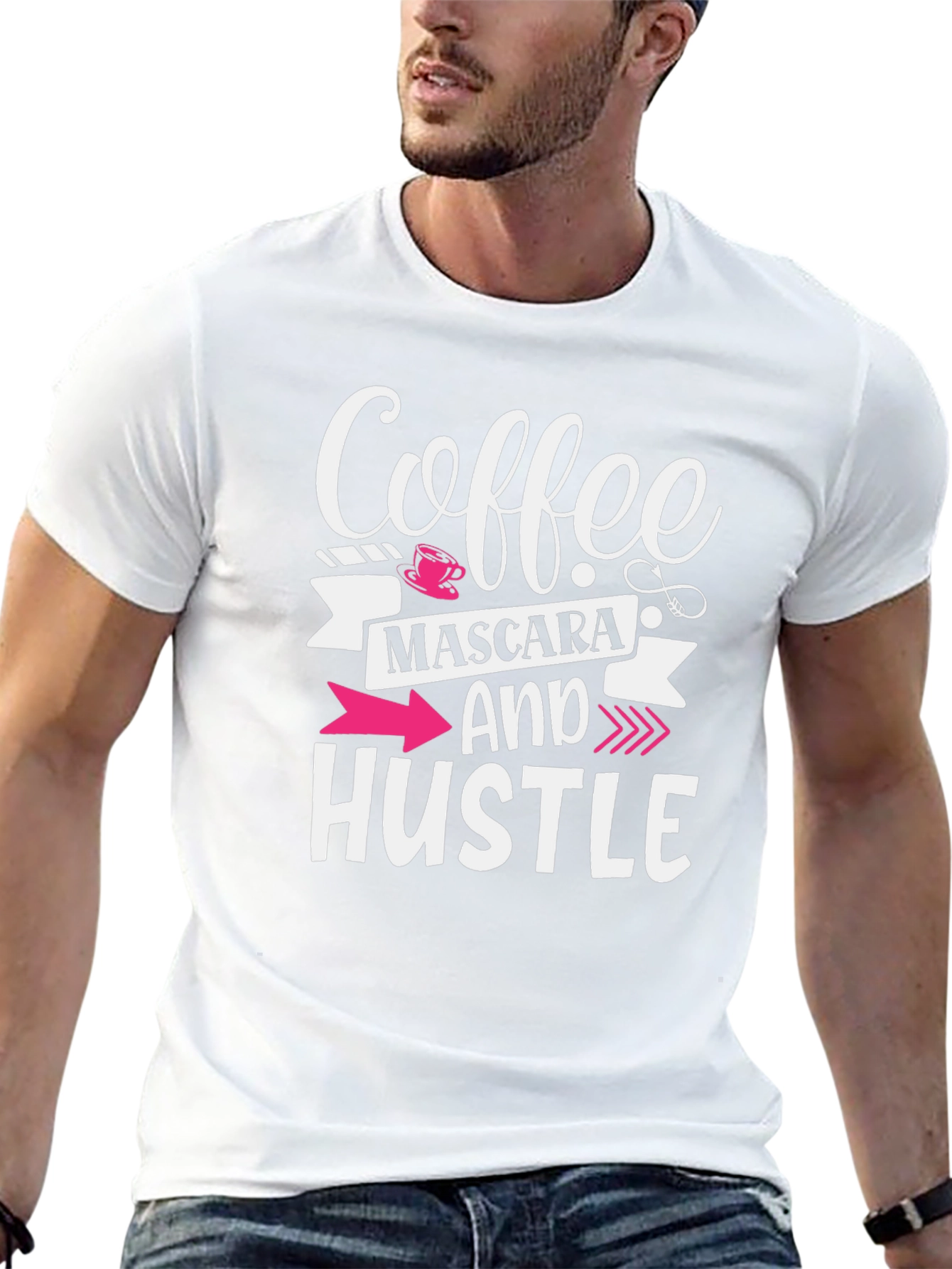 Coffee Mascara Hustle Graphic Tee - Black Unisex T-Shirt