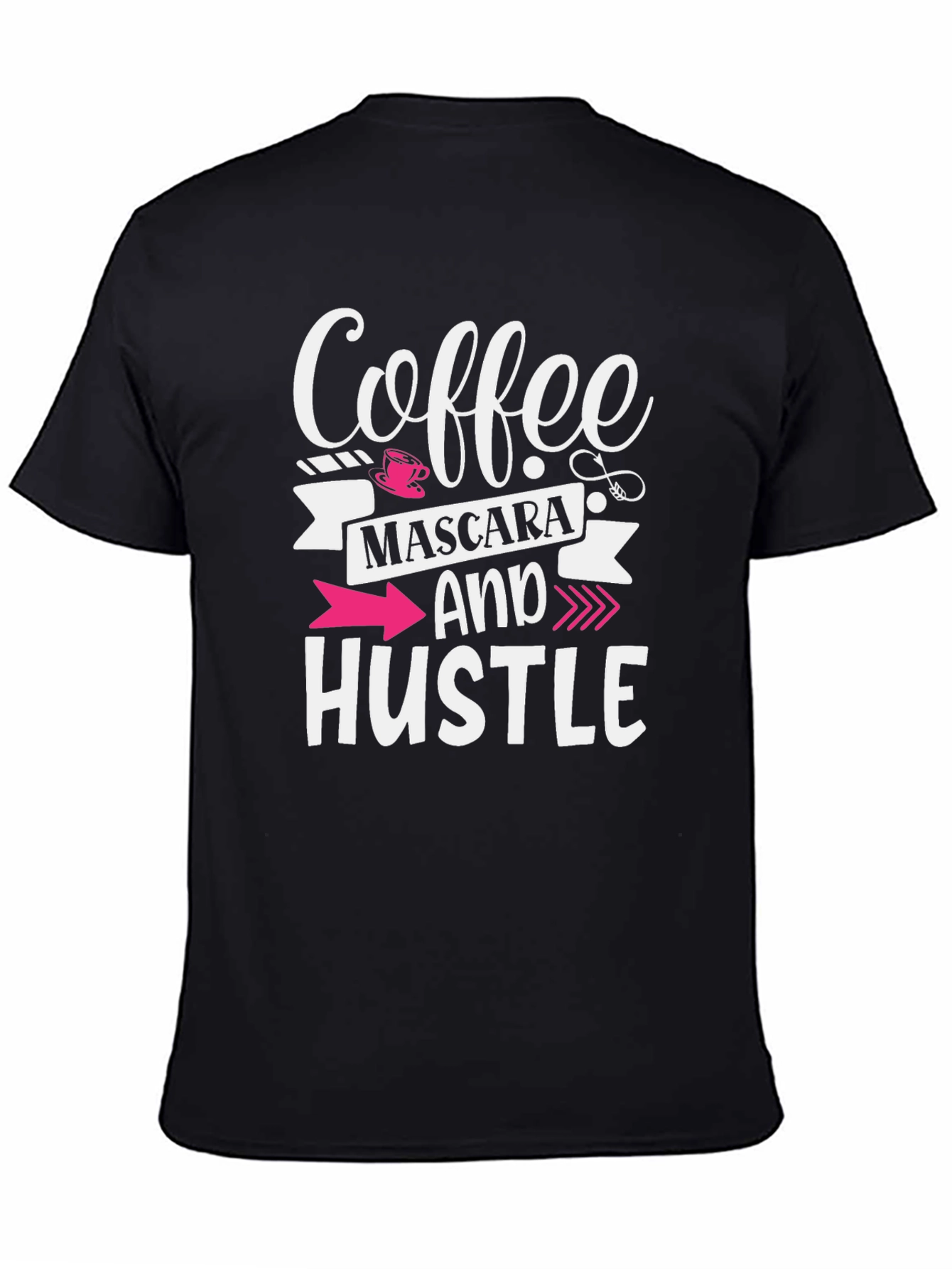 Coffee Mascara Hustle Graphic Tee - Black Unisex T-Shirt