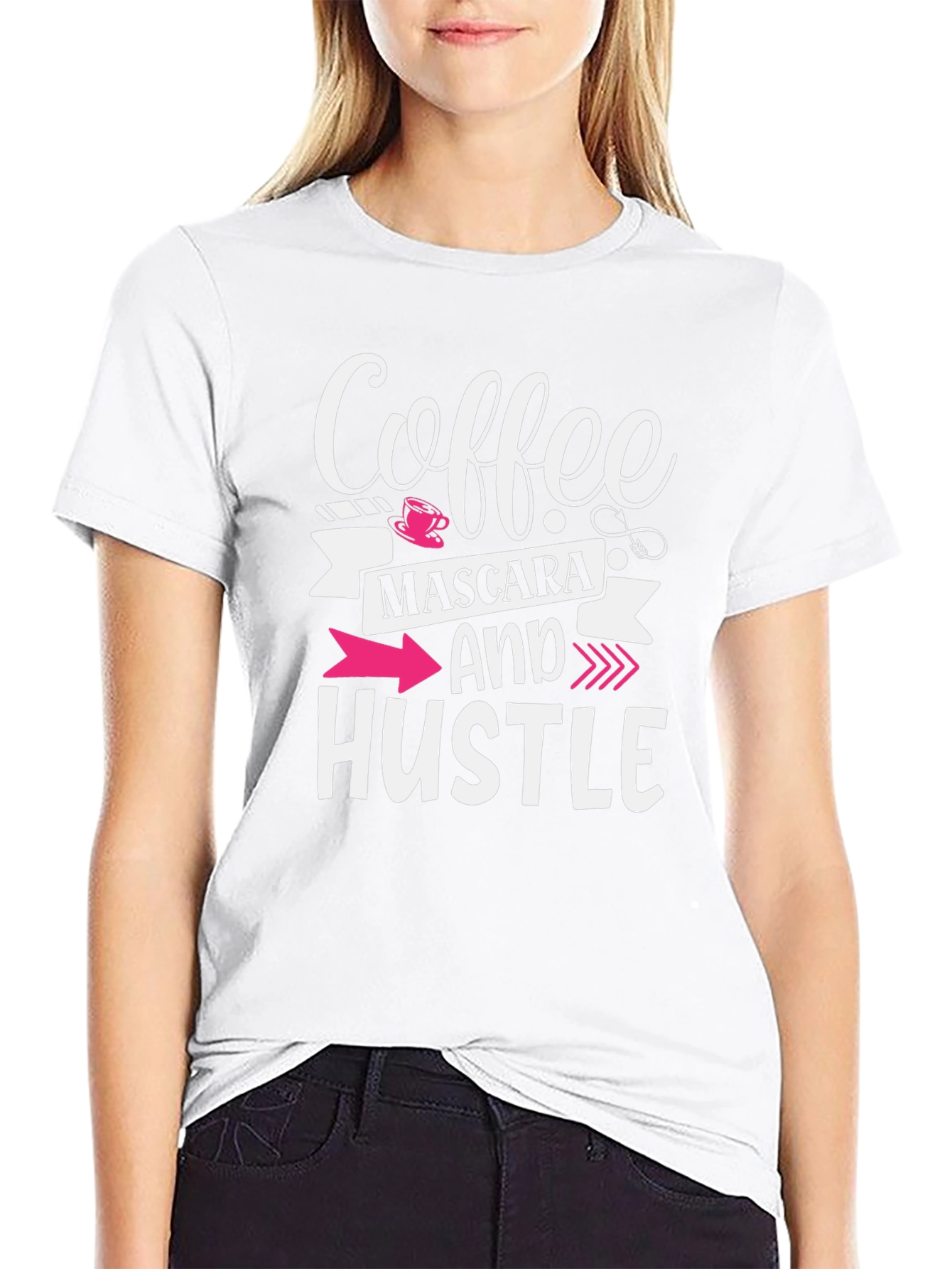 Coffee Mascara Hustle Graphic Tee - Black Unisex T-Shirt