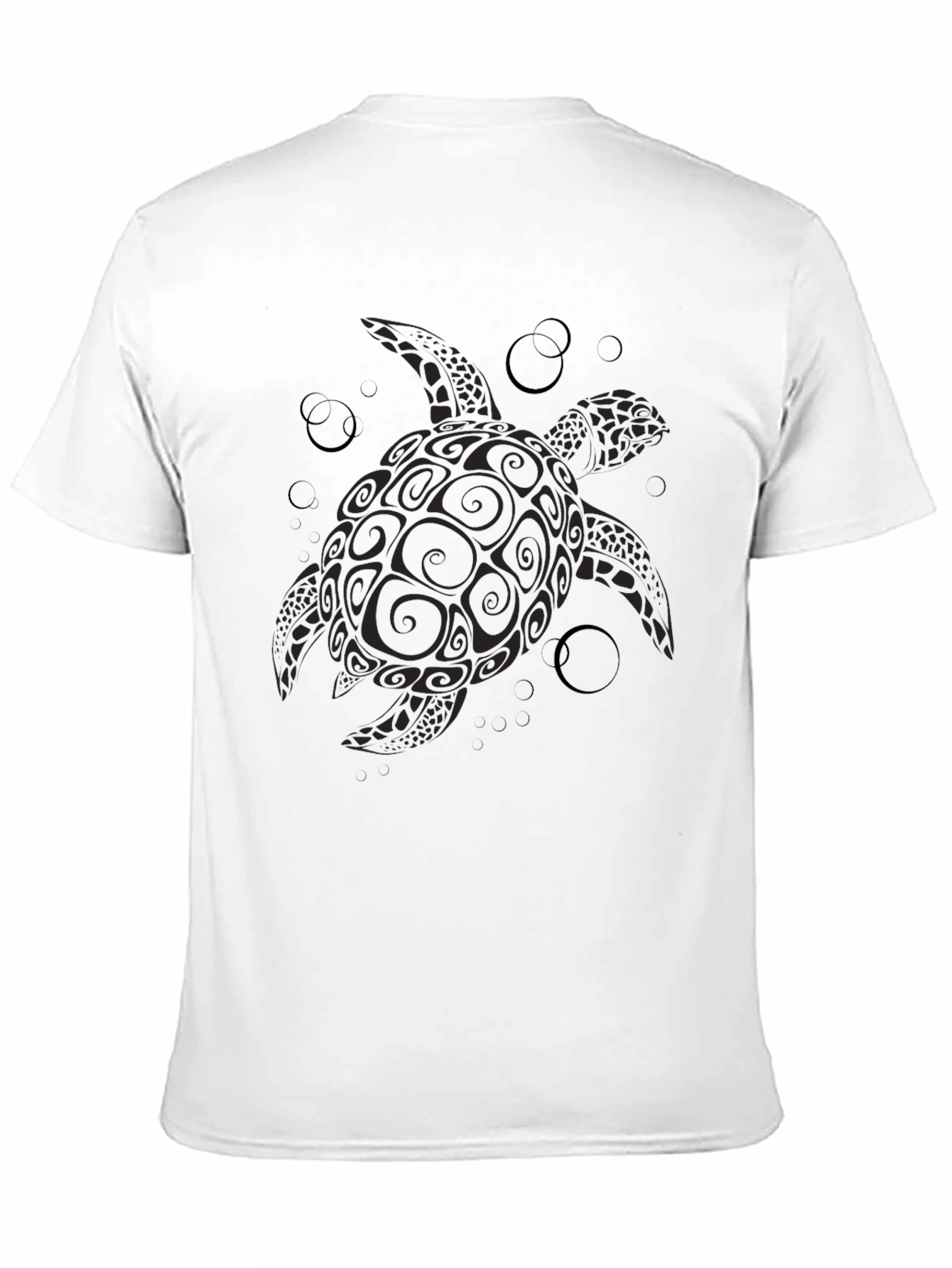 Tribal Turtle Graphic Black T-Shirt