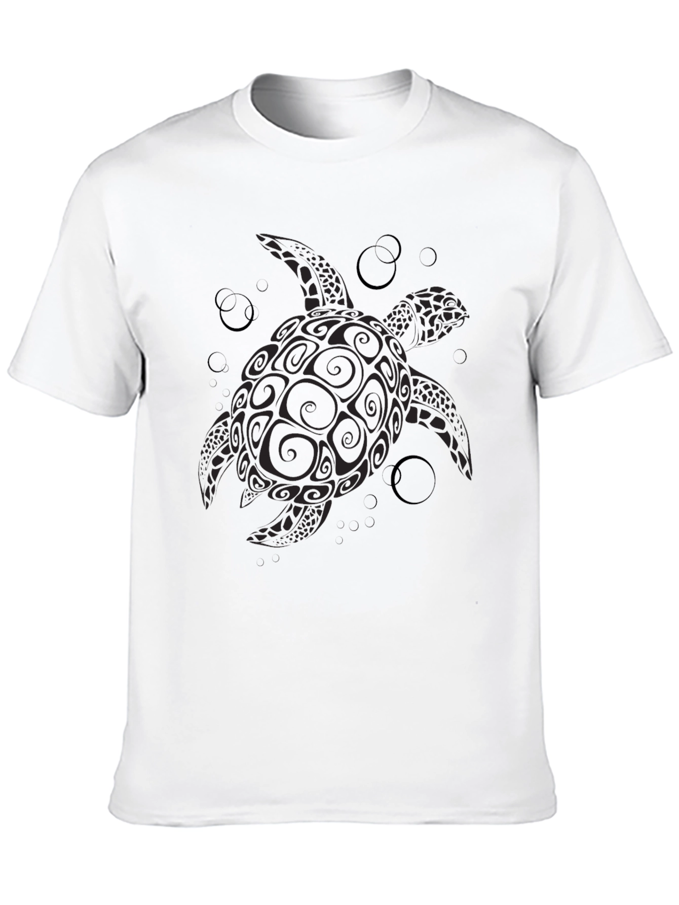 Tribal Turtle Graphic Black T-Shirt