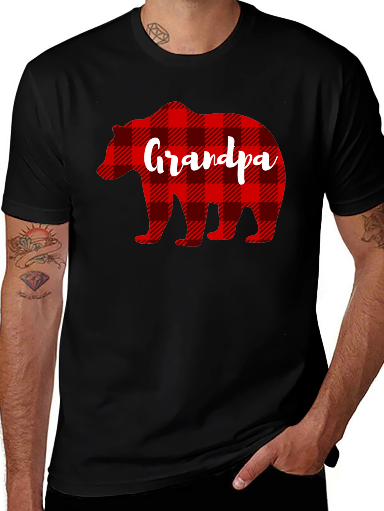 Grandpa Bear Plaid Shirt - Fathers Day Gift