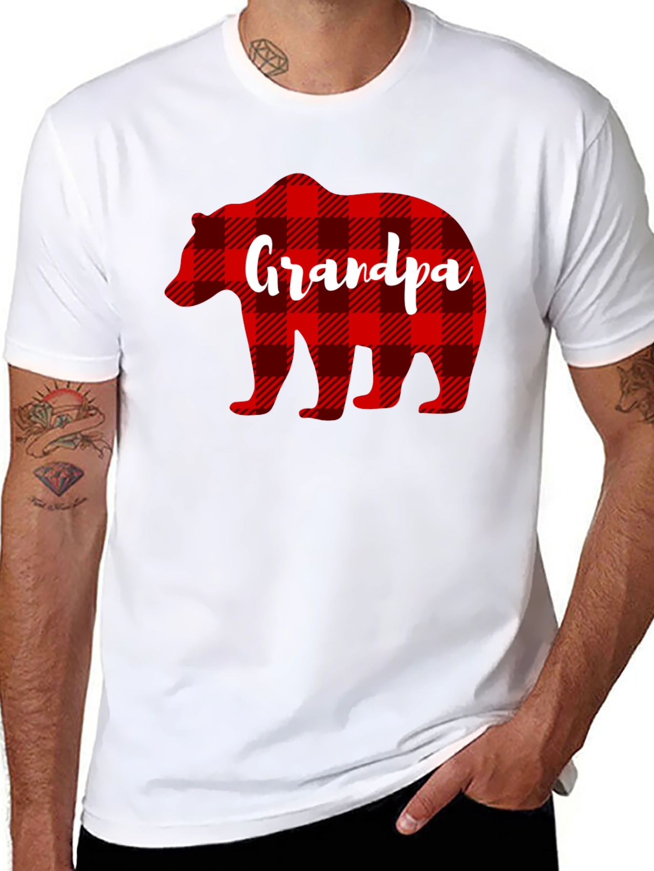 Grandpa Bear Plaid Shirt - Fathers Day Gift