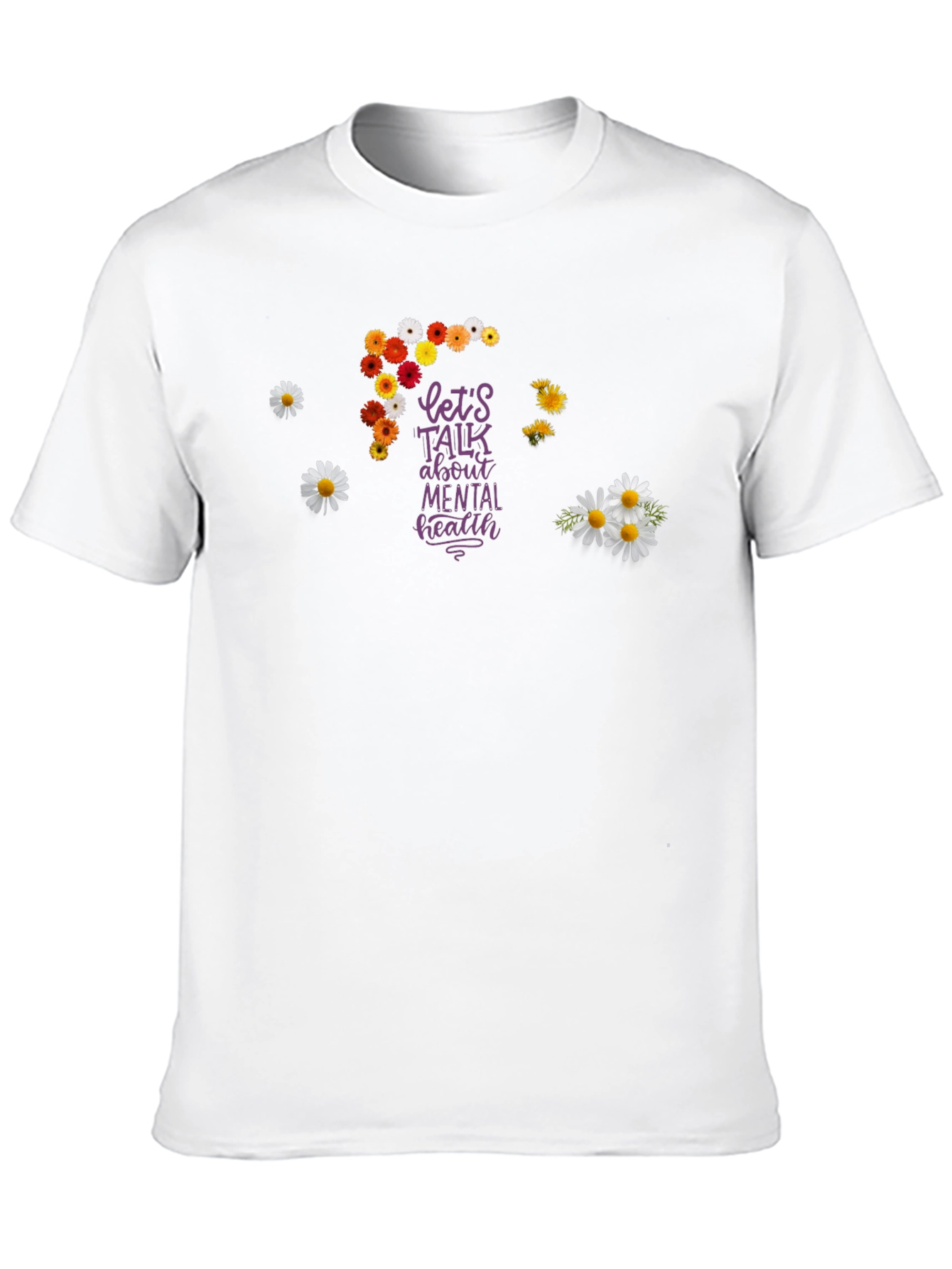 Mental Health Awareness T-Shirt - Floral Design