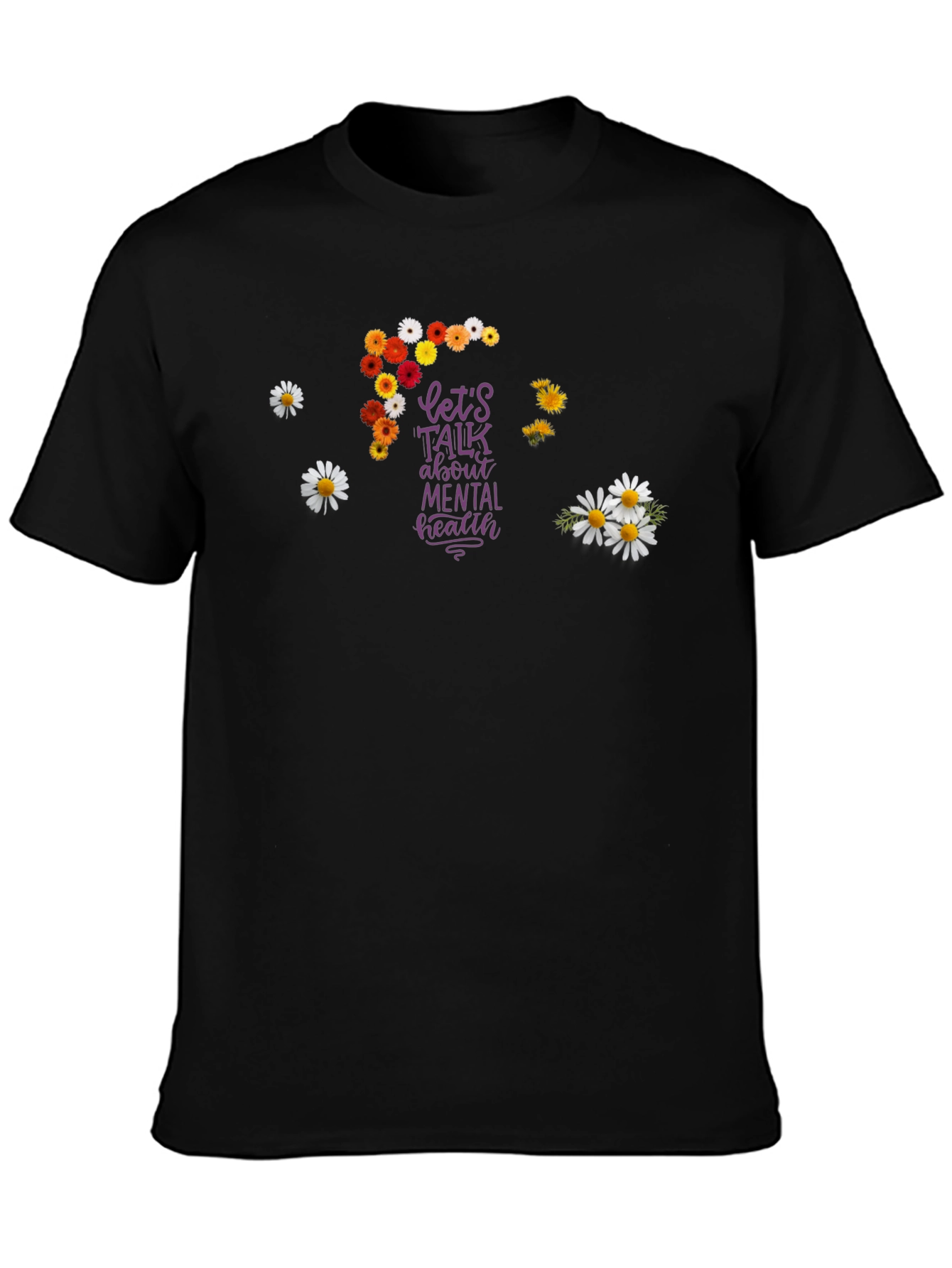 Mental Health Awareness T-Shirt - Floral Design