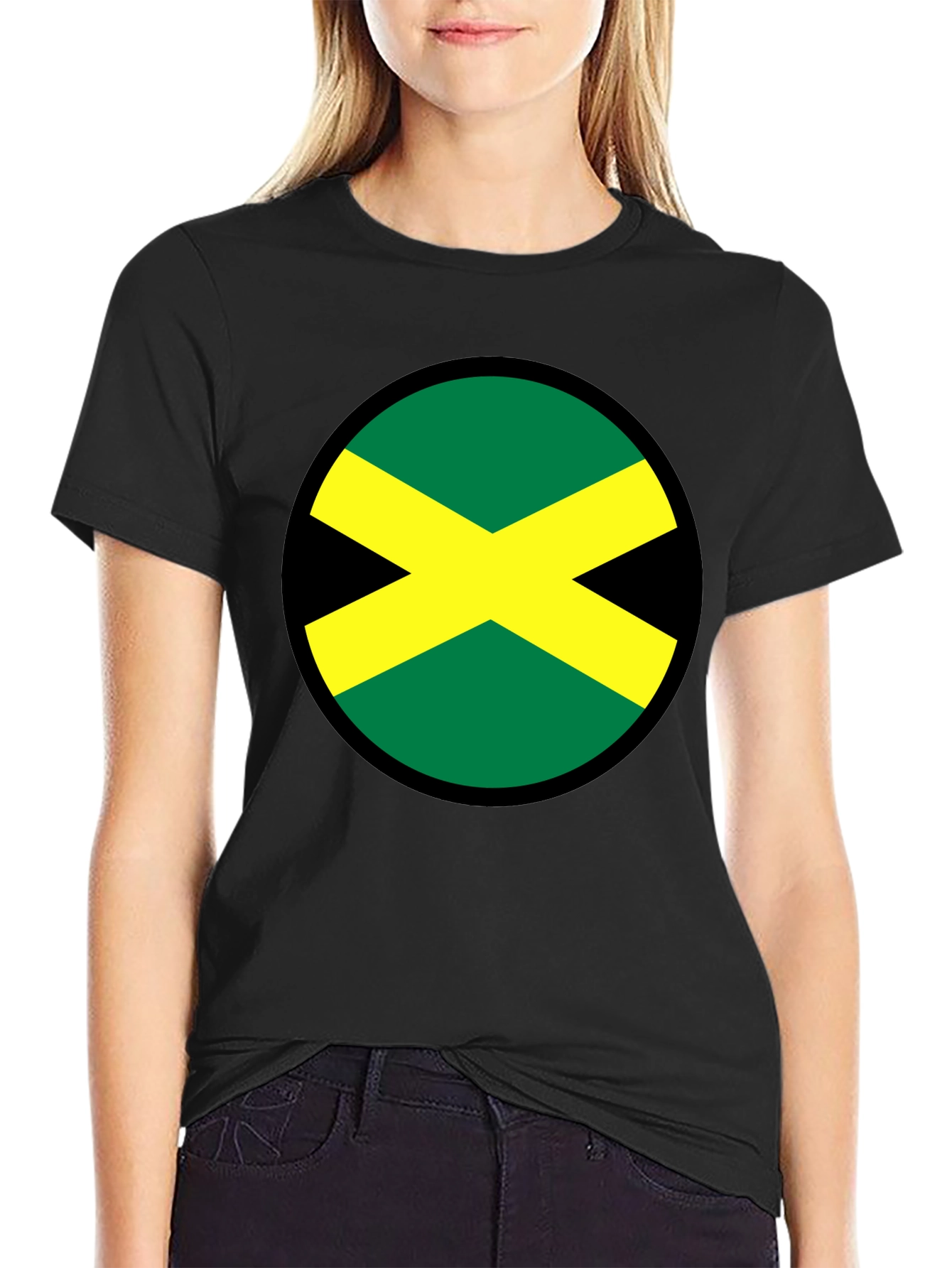 Jamaican Flag T-Shirt - Round Rasta Design