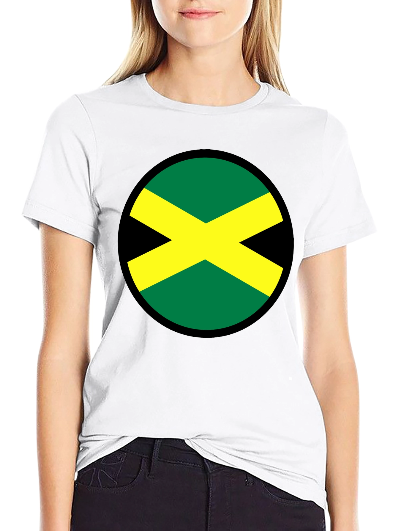 Jamaican Flag T-Shirt - Round Rasta Design