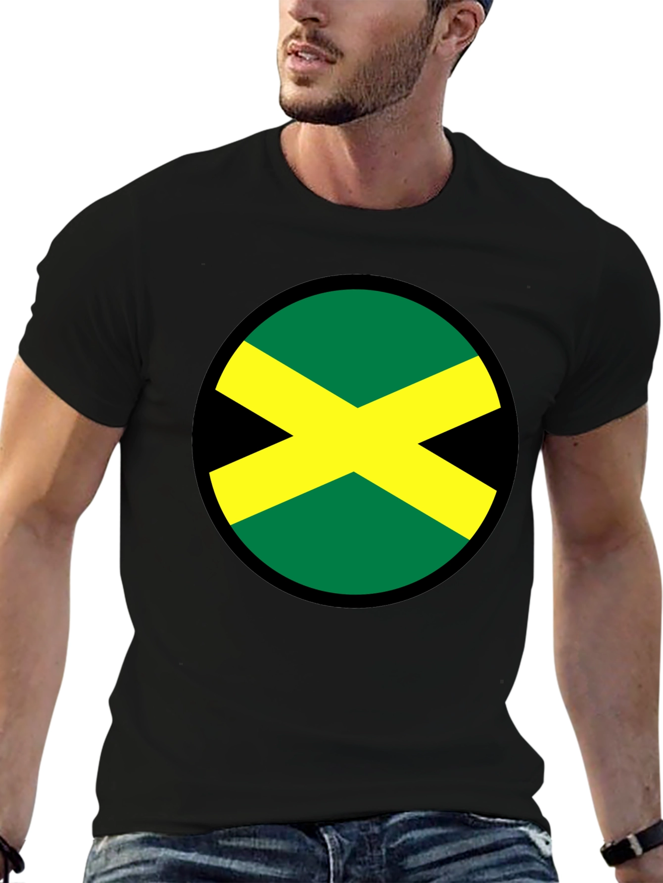 Jamaican Flag T-Shirt - Round Rasta Design