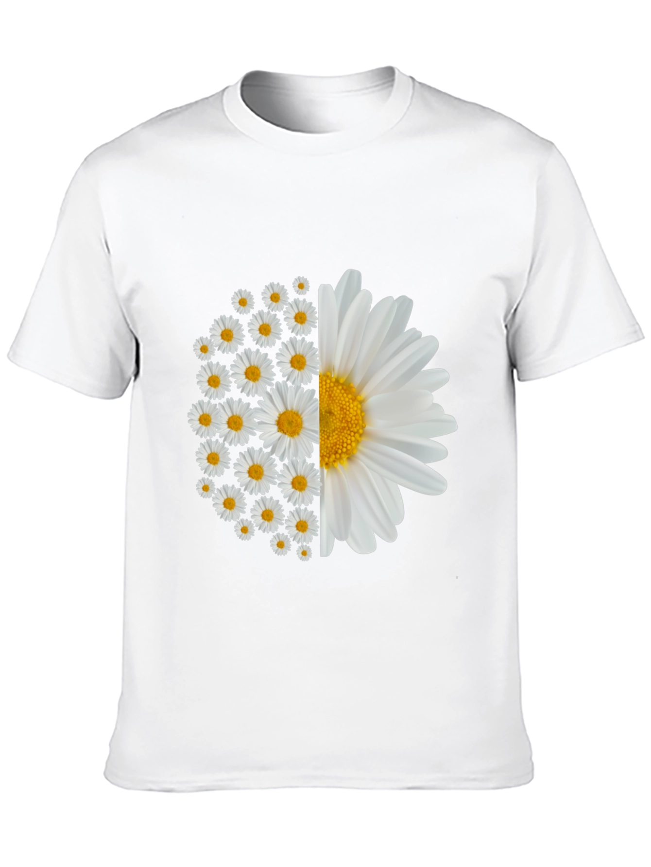 Daisy Flower Graphic Tee - Black Cotton Blend