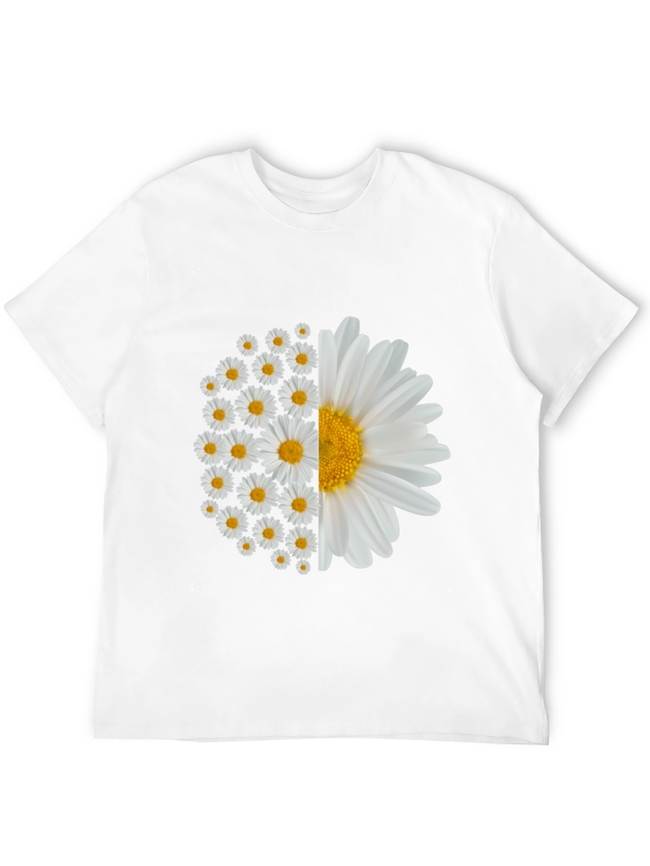 Daisy Flower Graphic Tee - Black Cotton Blend
