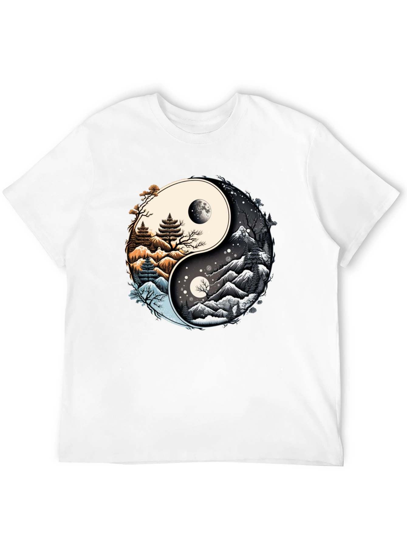 Yin Yang Nature Graphic T-Shirt