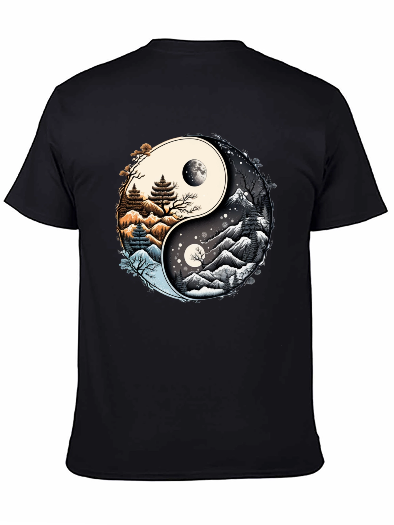 Yin Yang Nature Graphic T-Shirt