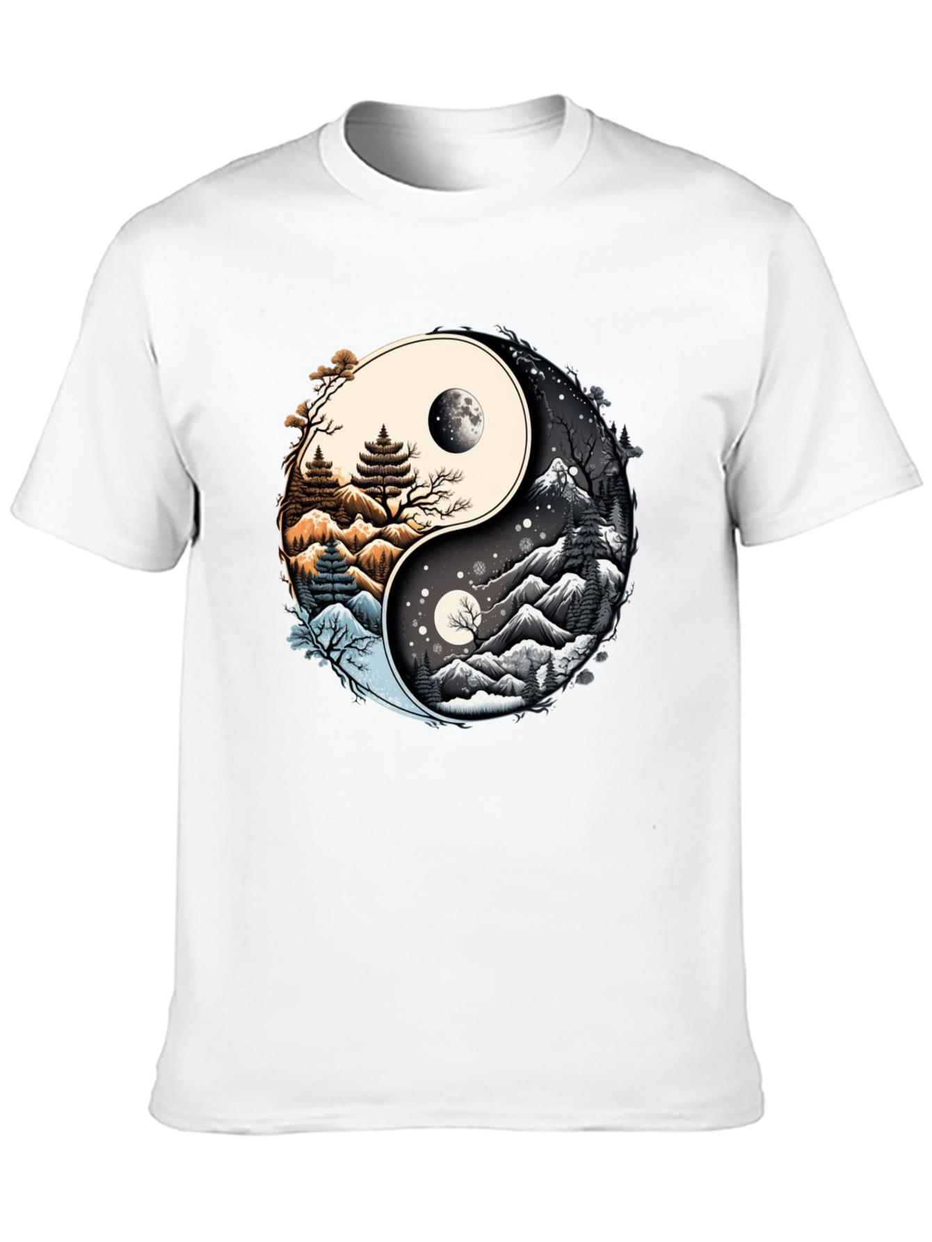 Yin Yang Nature Graphic T-Shirt