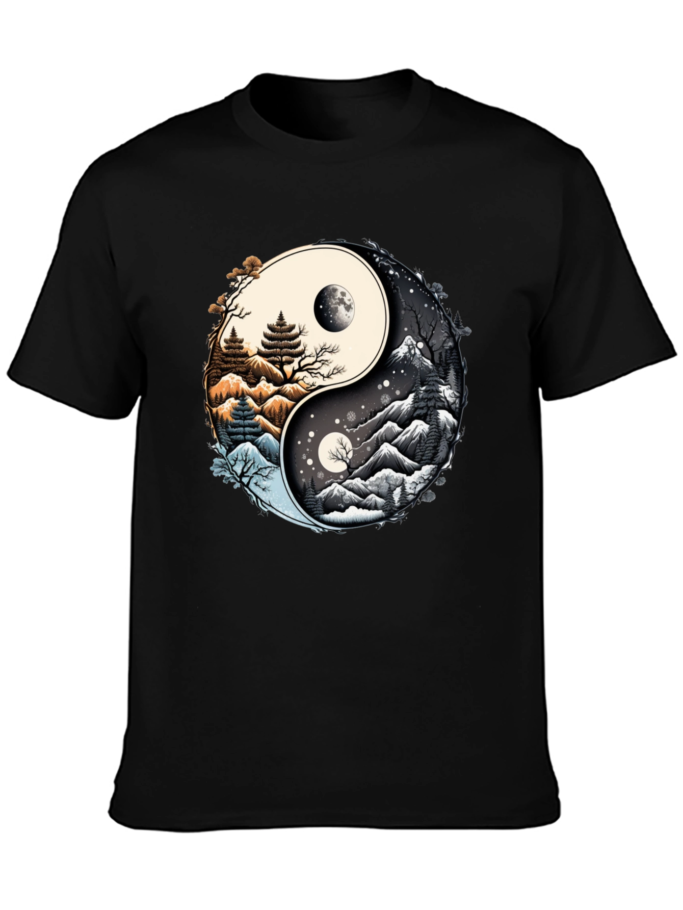 Yin Yang Nature Graphic T-Shirt