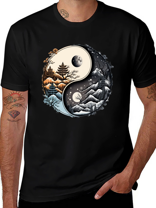 Yin Yang Nature Graphic T-Shirt