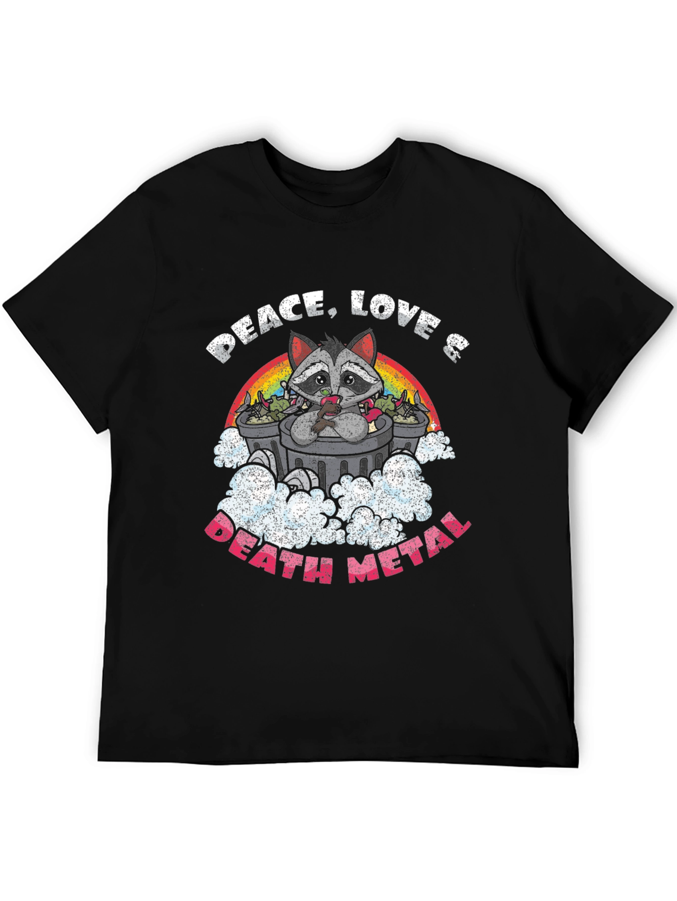Peace Love Death Metal Raccoon T-Shirt
