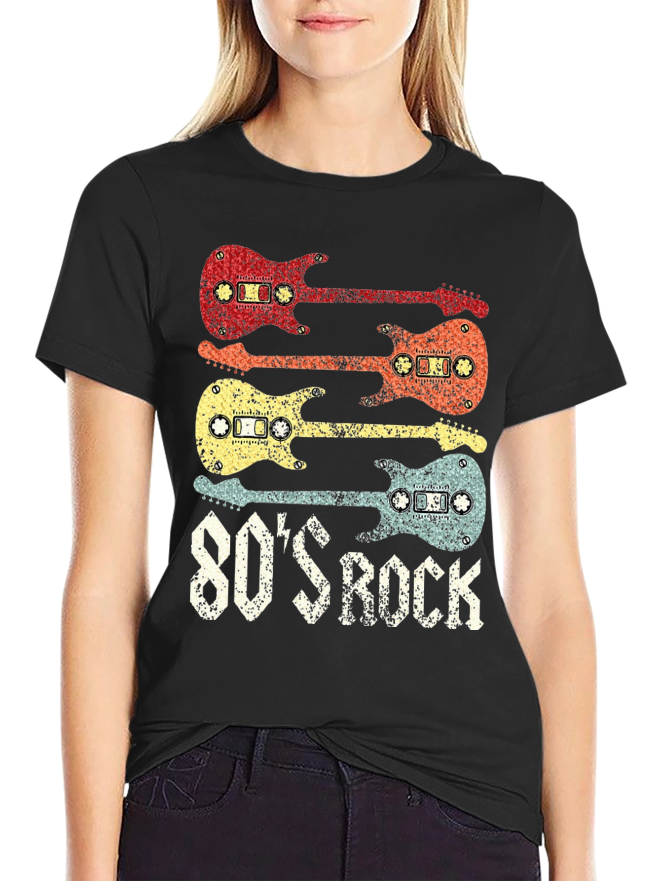 Retro 80s Rock Cassette Guitar T-Shirt