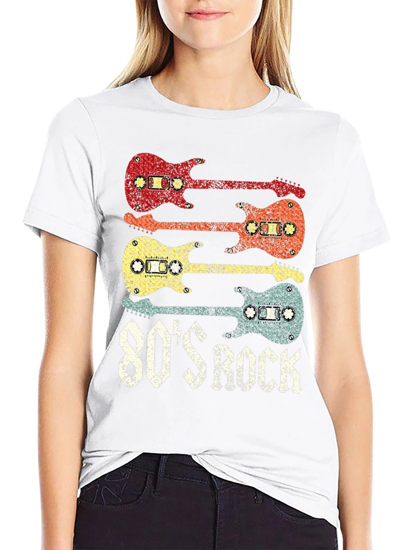 Retro 80s Rock Cassette Guitar T-Shirt