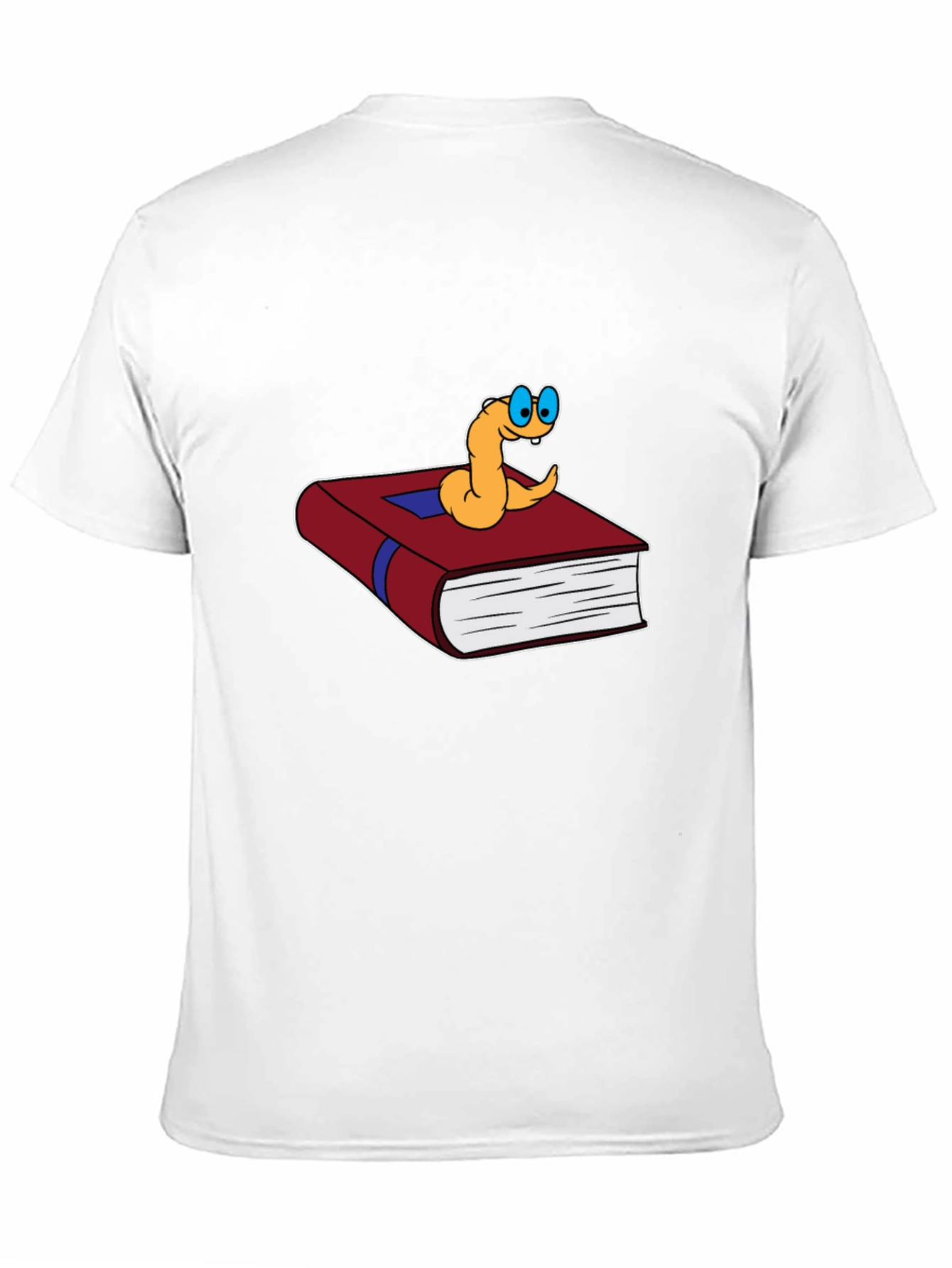 Bookworm Cartoon Graphic Tee - Black Cotton