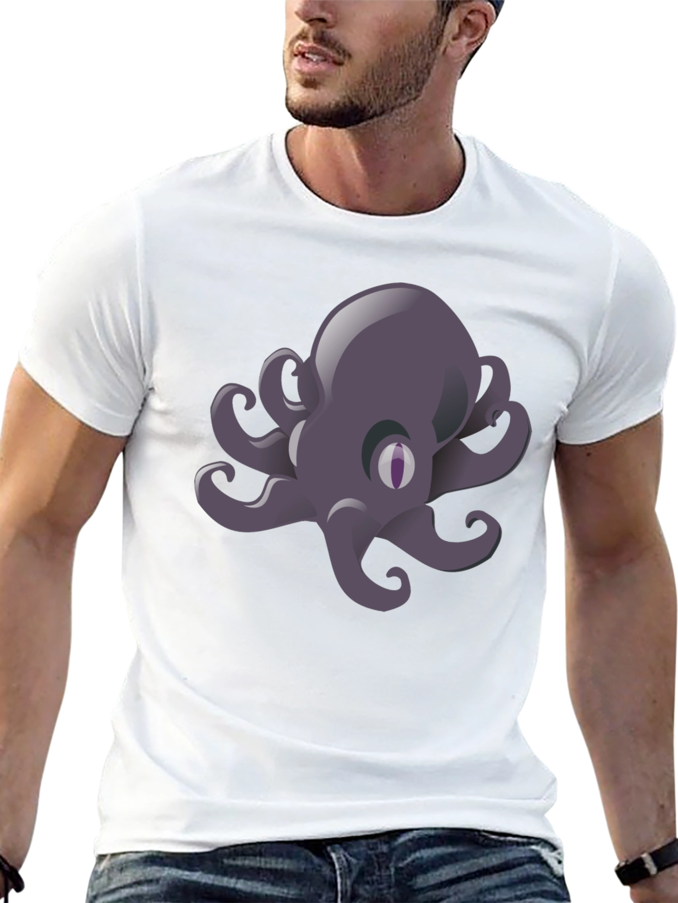 Octopus Graphic Print Tee - Mens Black T-Shirt
