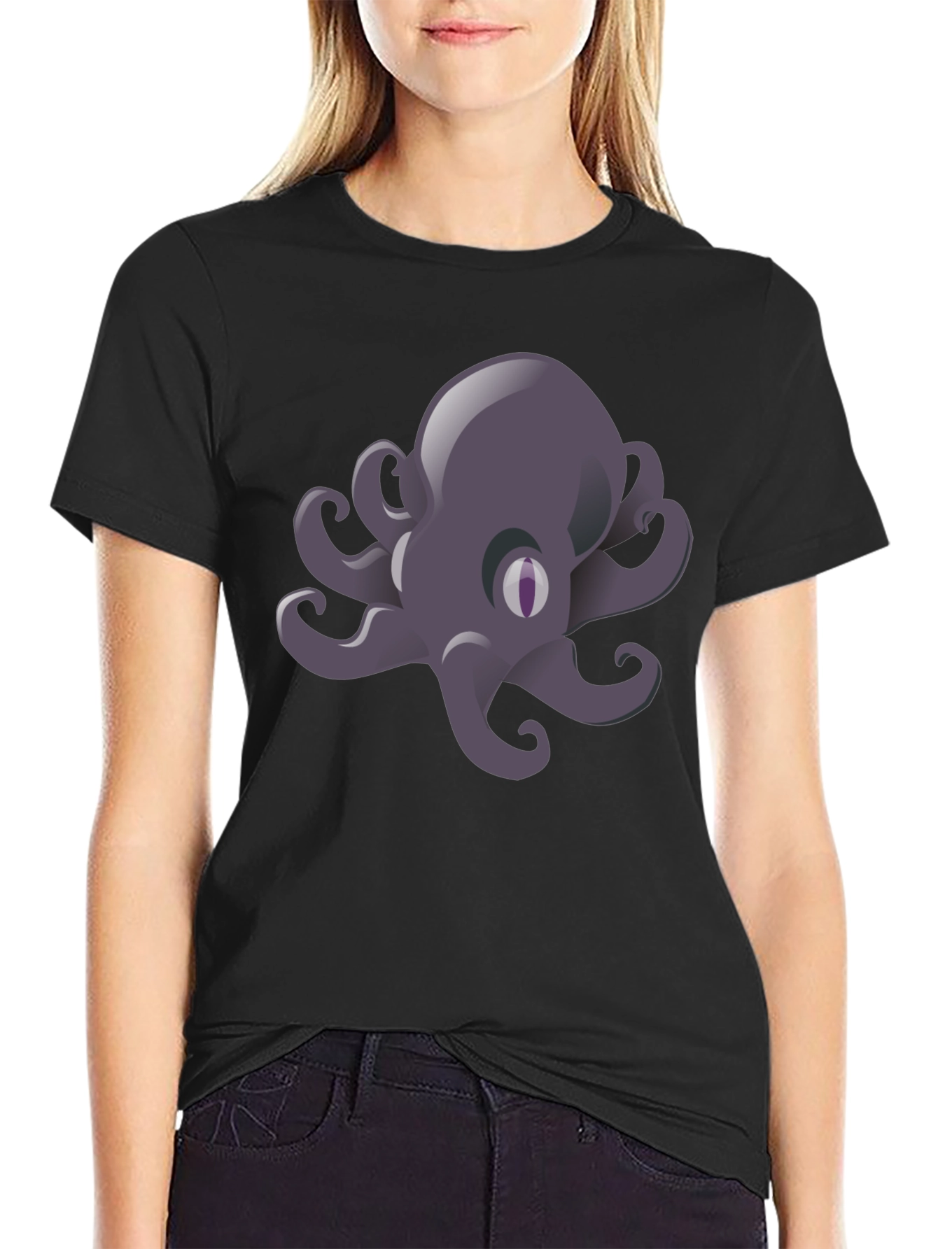 Octopus Graphic Print Tee - Mens Black T-Shirt