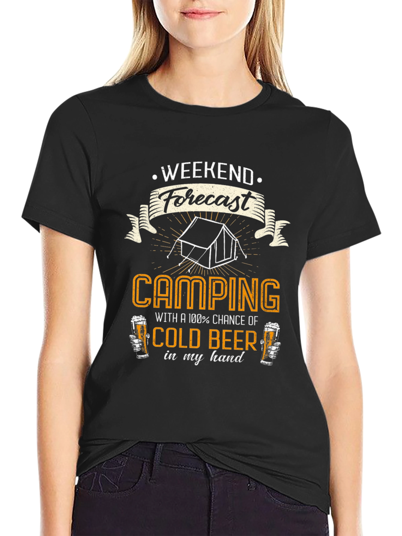 Camping & Beer T-Shirt: Weekend Forecast