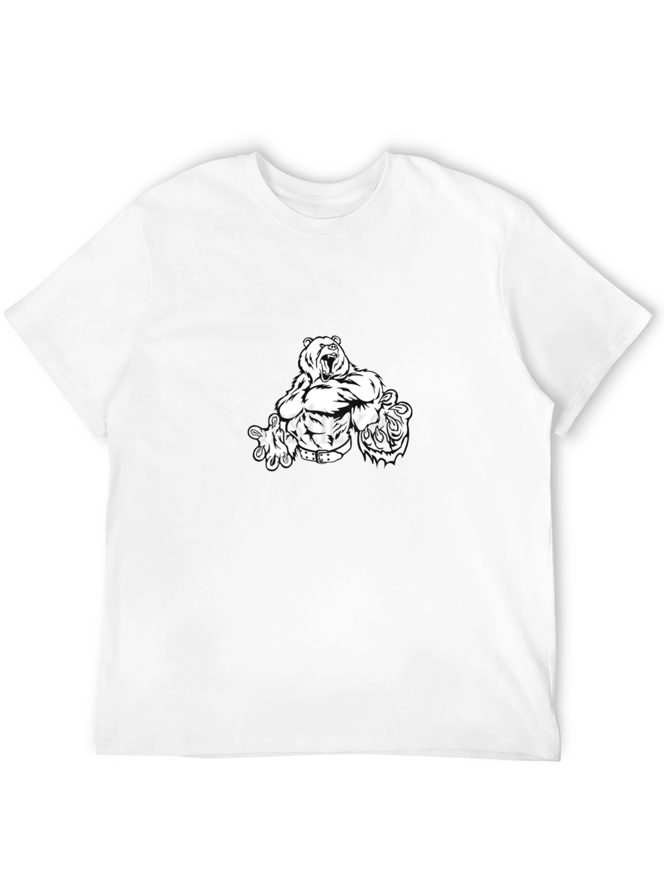 Black T-Shirt with Bear Graphic