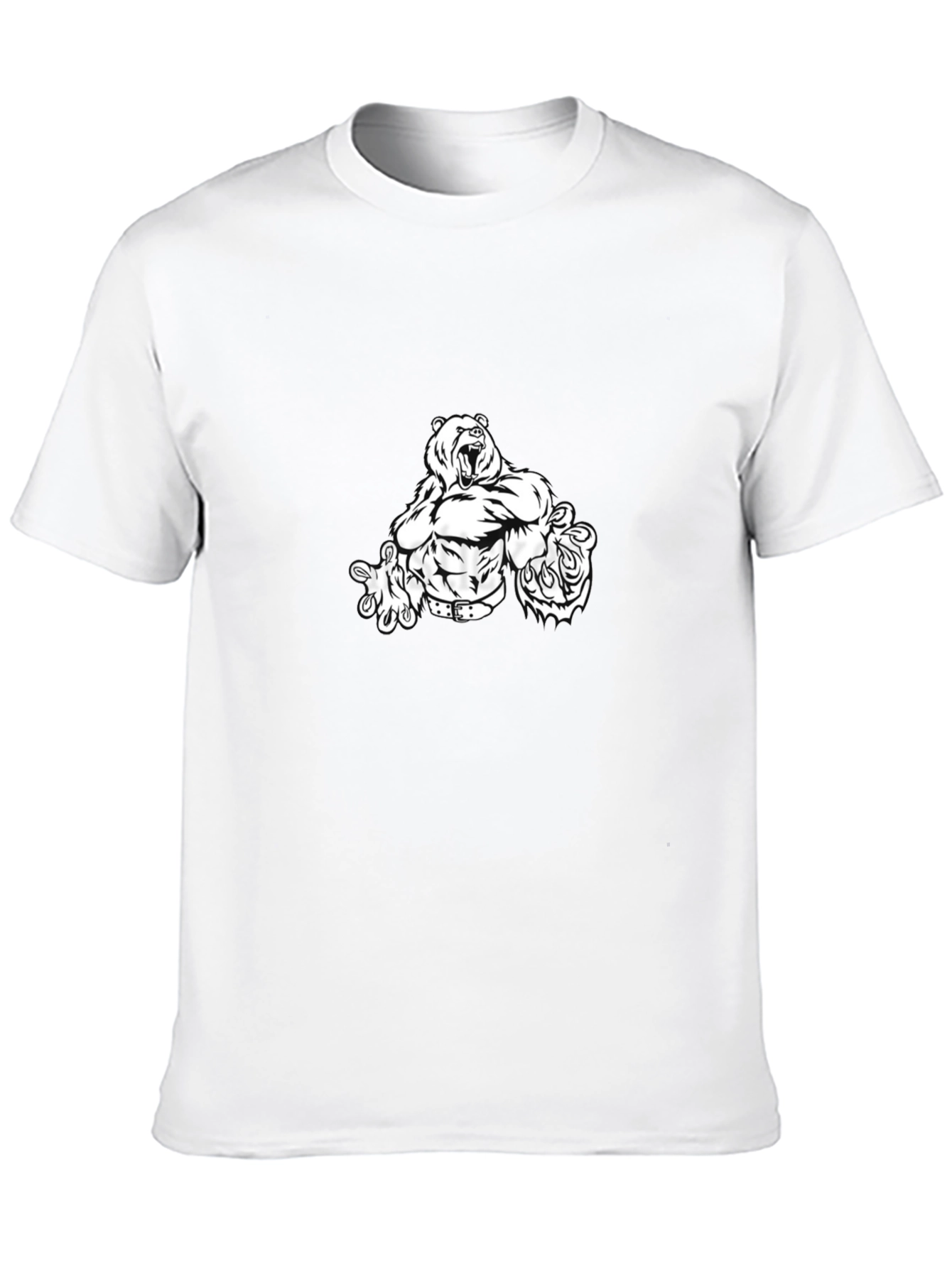 Black T-Shirt with Bear Graphic
