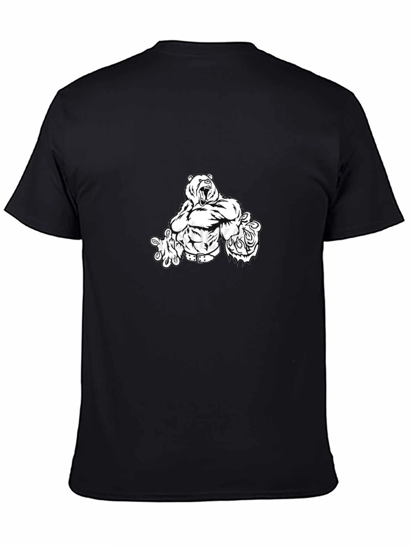 Black T-Shirt with Bear Graphic