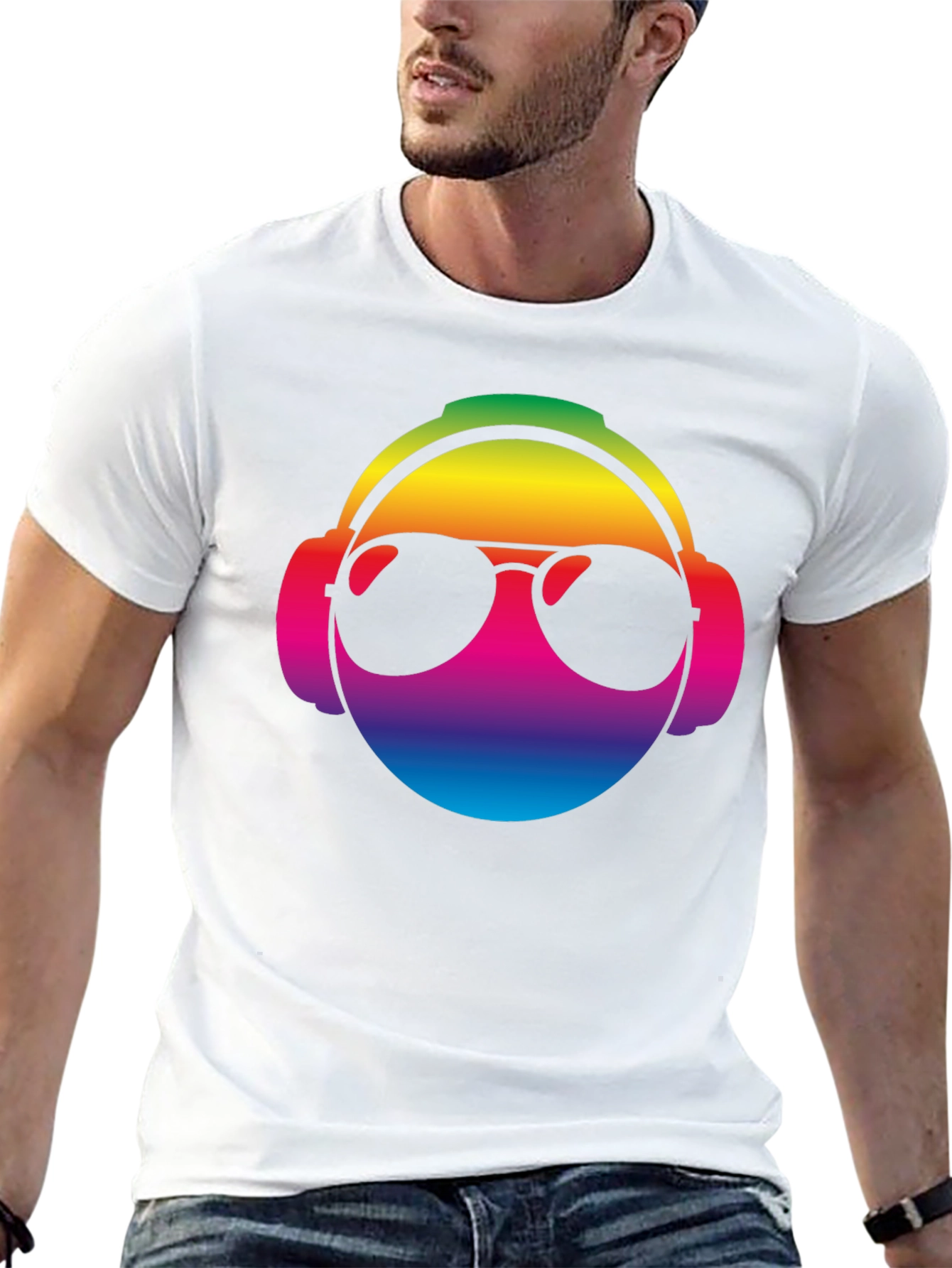 Cool Rainbow DJ Graphic T-Shirt