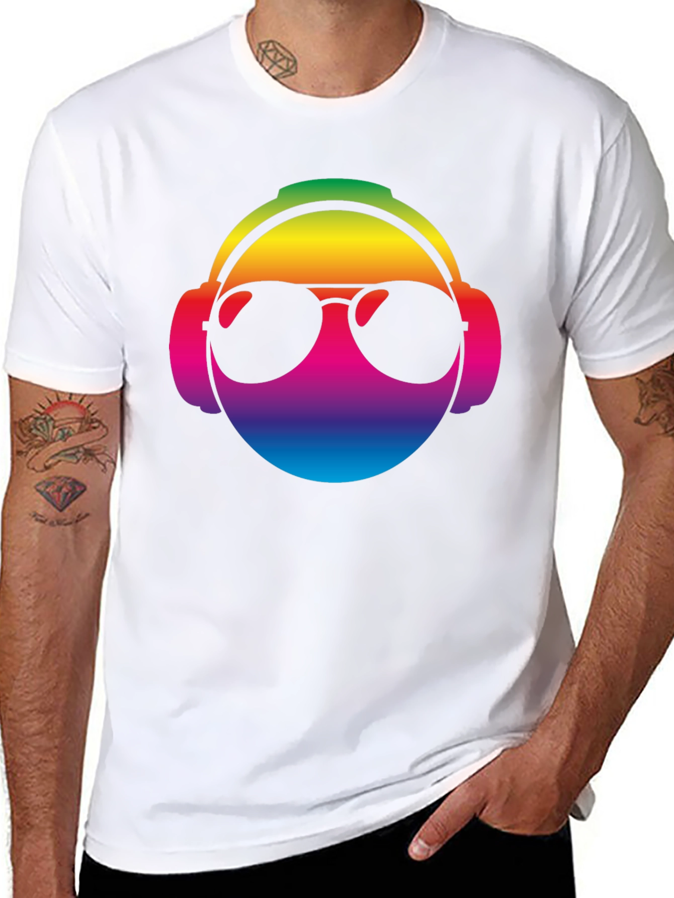 Cool Rainbow DJ Graphic T-Shirt