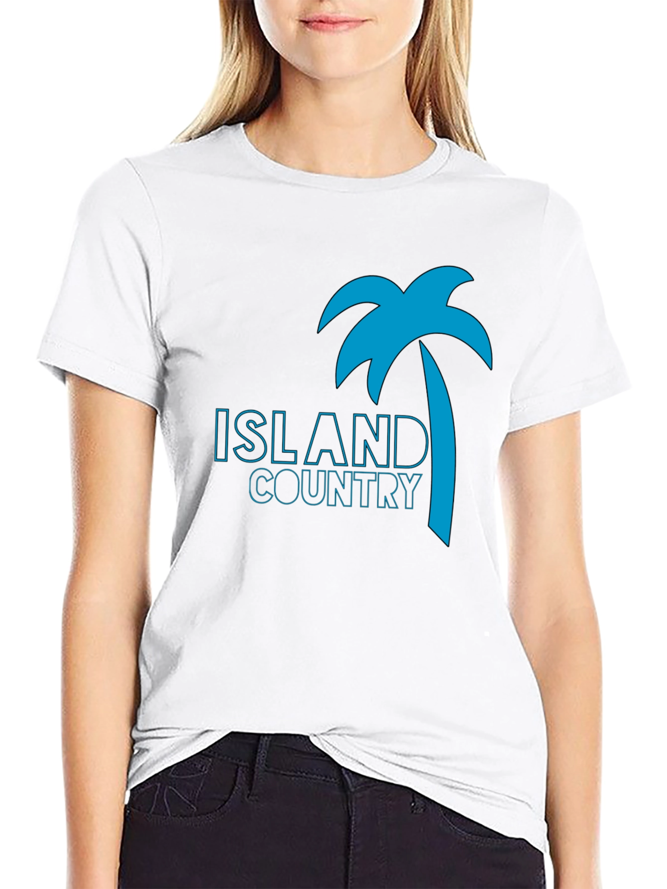 Island Country Tee - Palm Tree Graphic Black T-Shirt