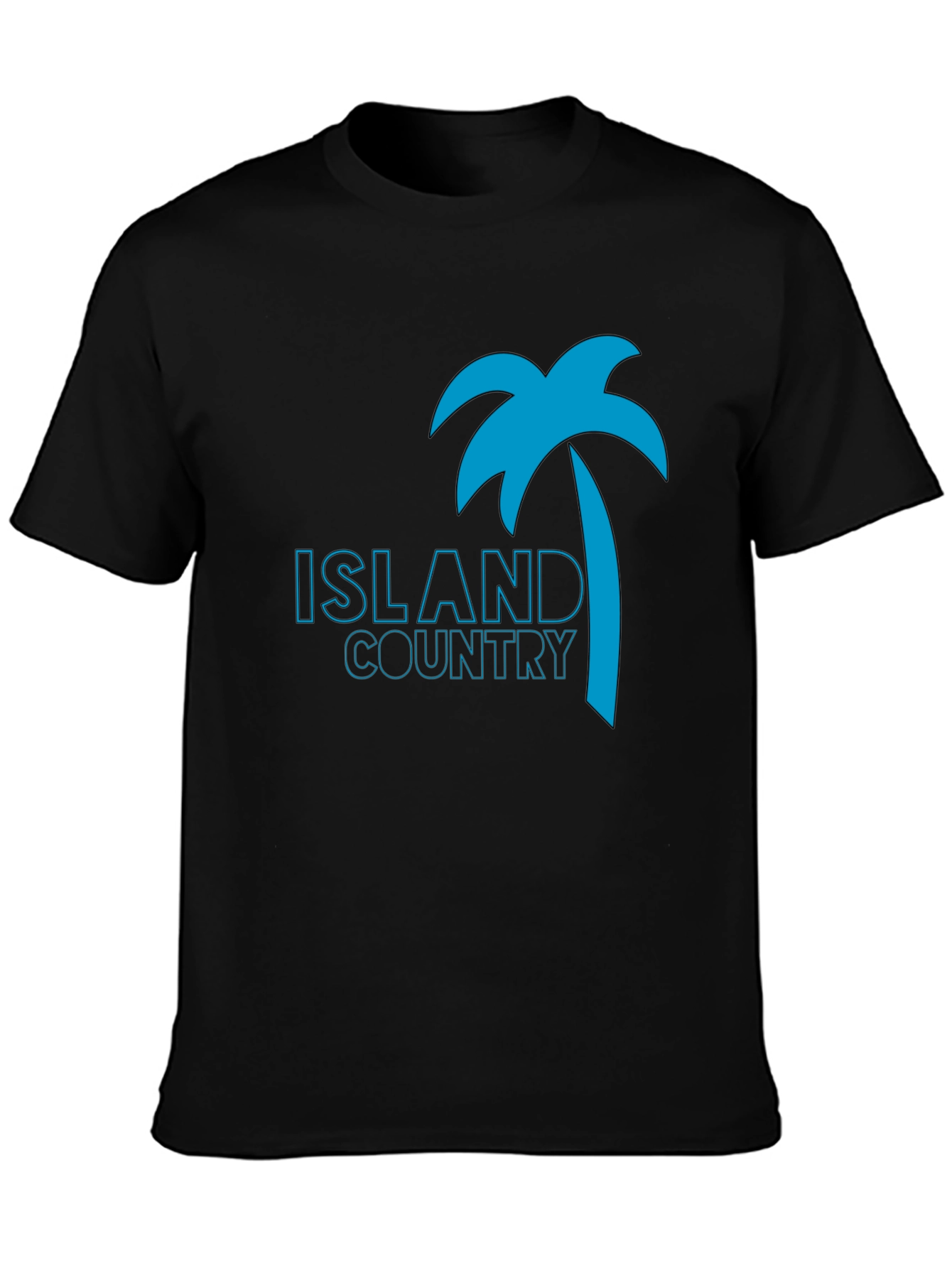 Island Country Tee - Palm Tree Graphic Black T-Shirt