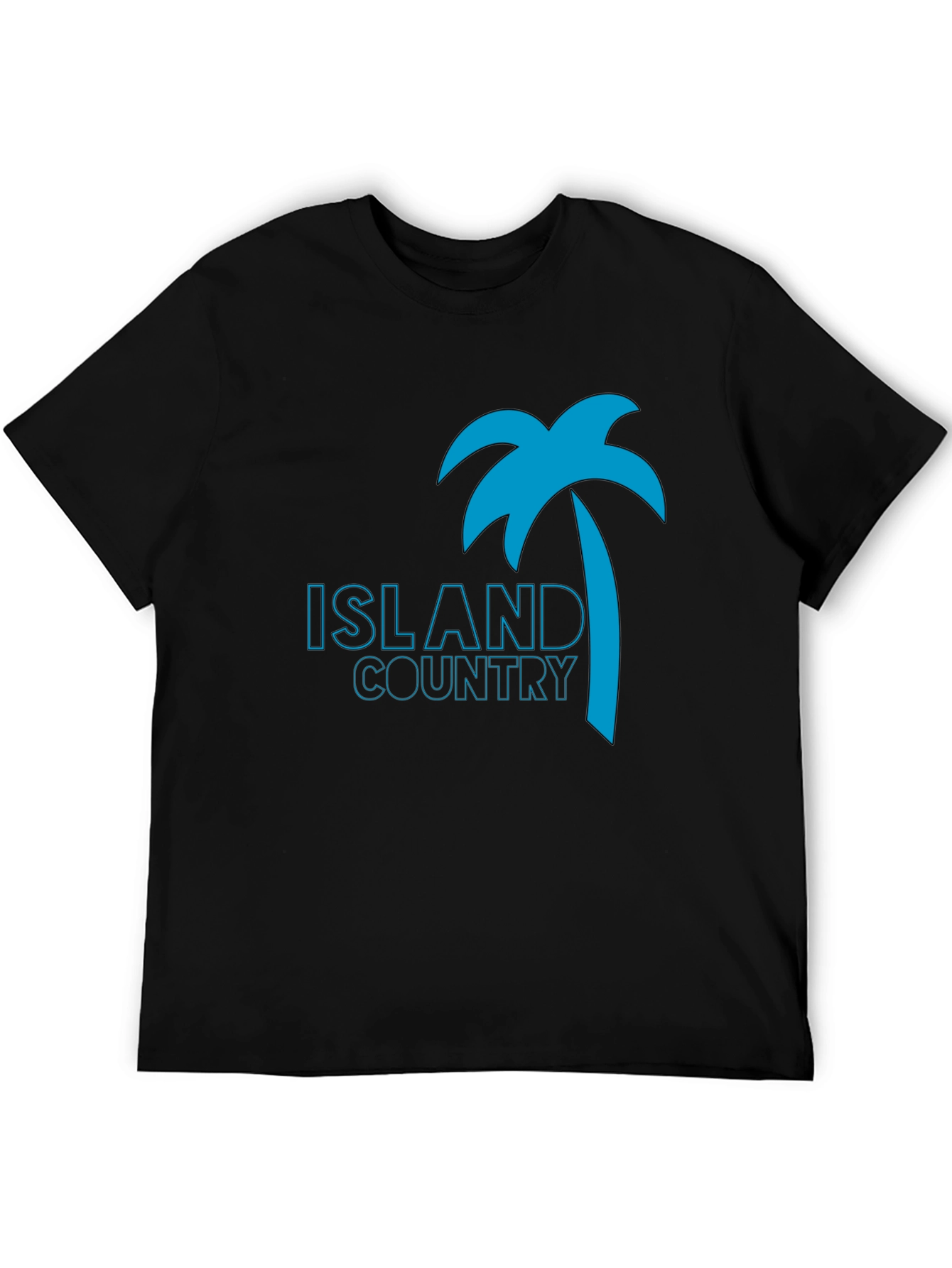Island Country Tee - Palm Tree Graphic Black T-Shirt