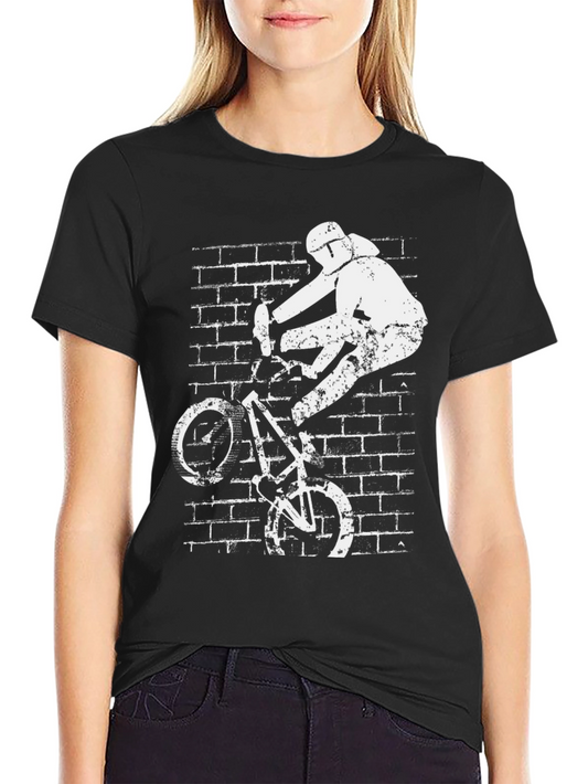 Cool BMX Rider Graphic Tee - Black Cotton T-Shirt