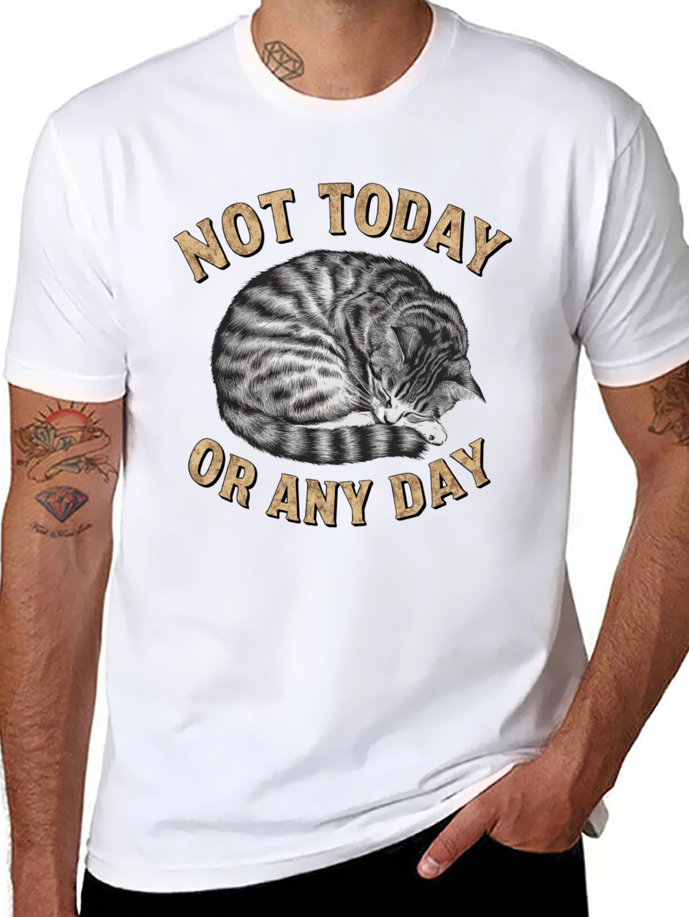 Not Today Cat T-Shirt - Lazy Day Attitude