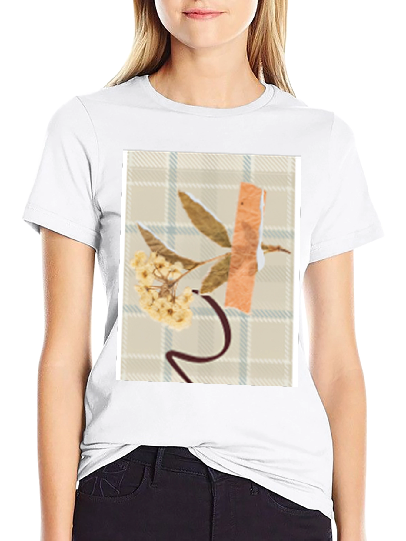 Floral Collage Graphic T-Shirt - Modern Abstract Design