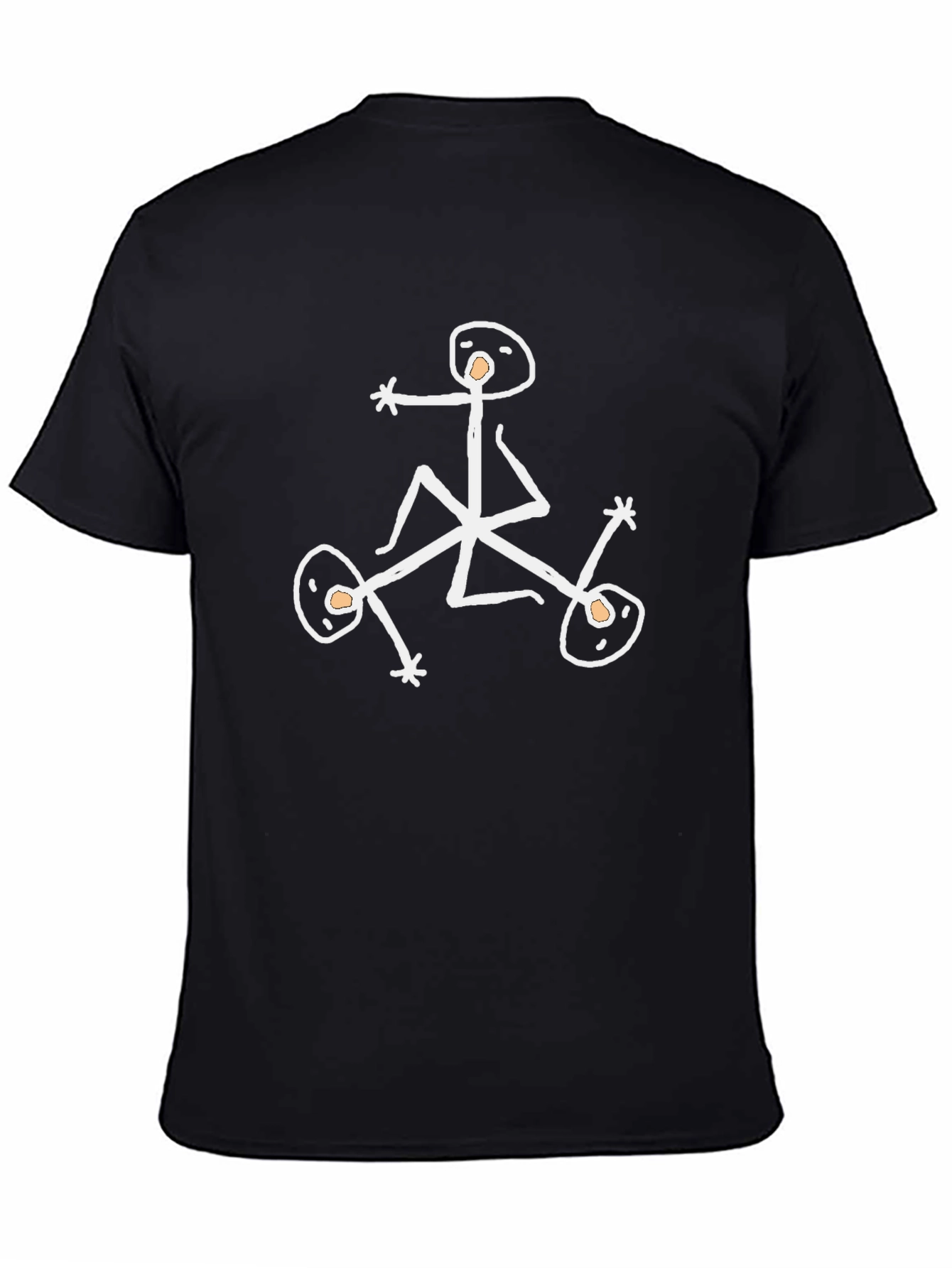 Stick Figure Pile-Up Black Tee