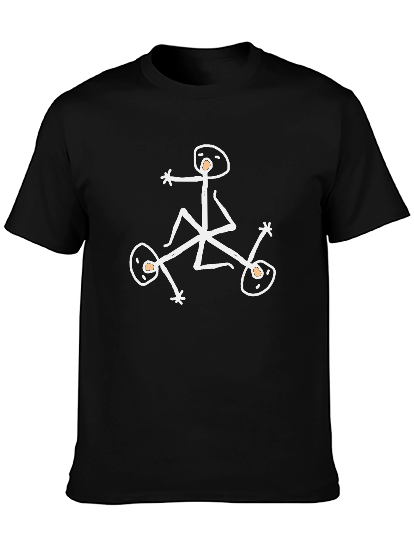Stick Figure Pile-Up Black Tee