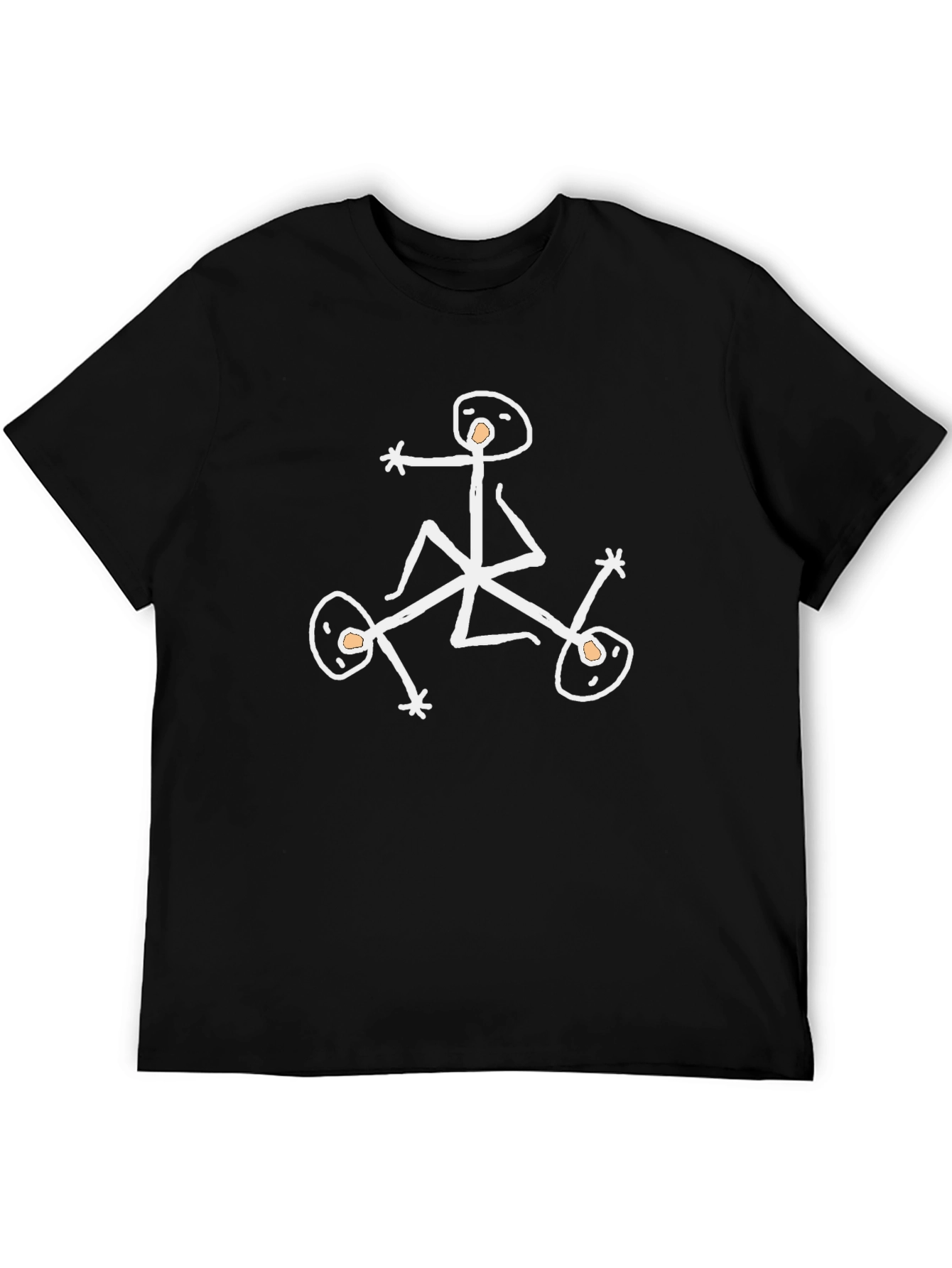 Stick Figure Pile-Up Black Tee