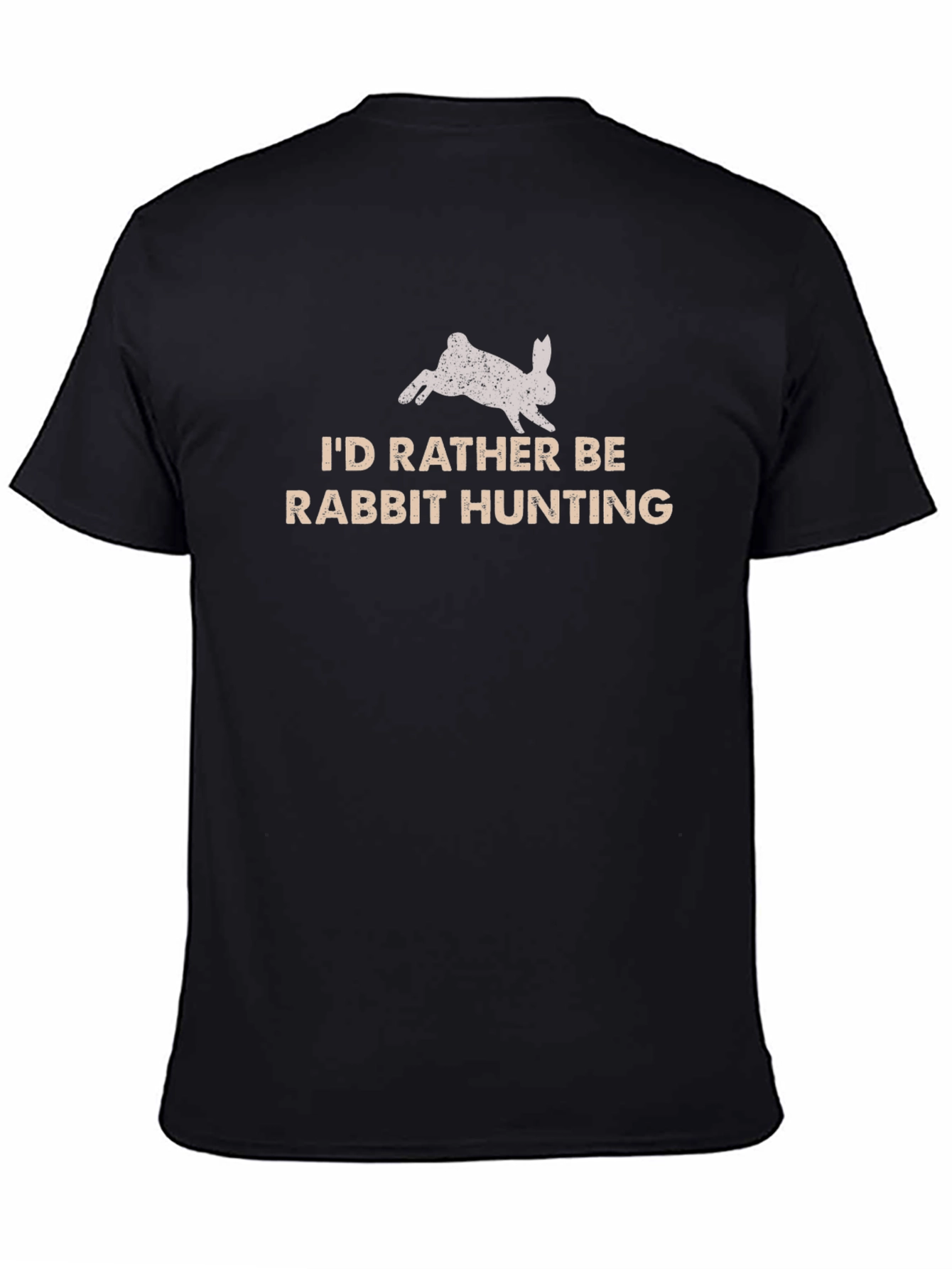 Rabbit Hunting Graphic Tee - Black Cotton Shirt
