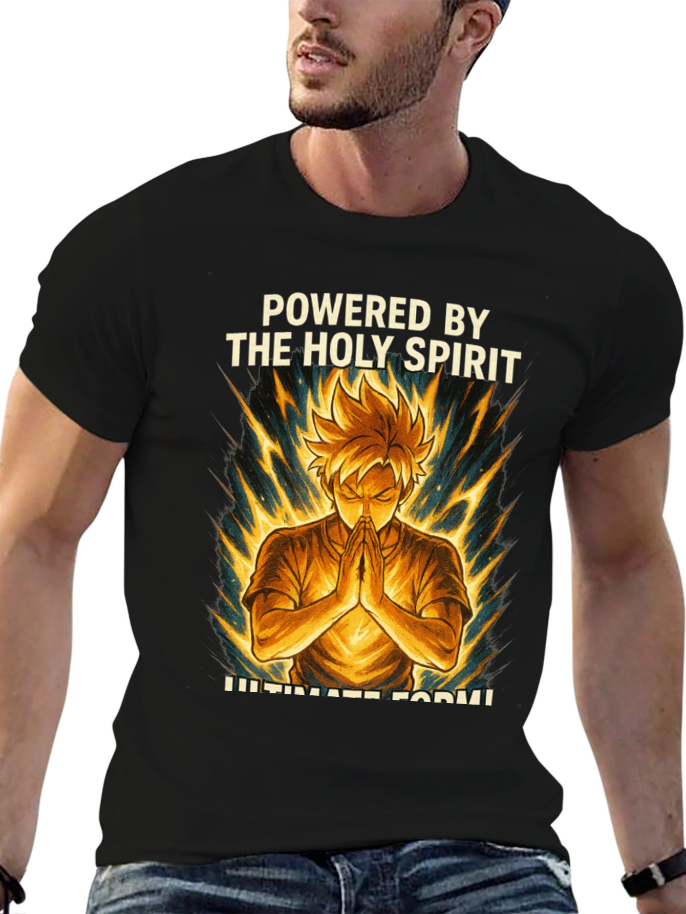 Powered by The Holy Spirit Anime Style T-Shirt