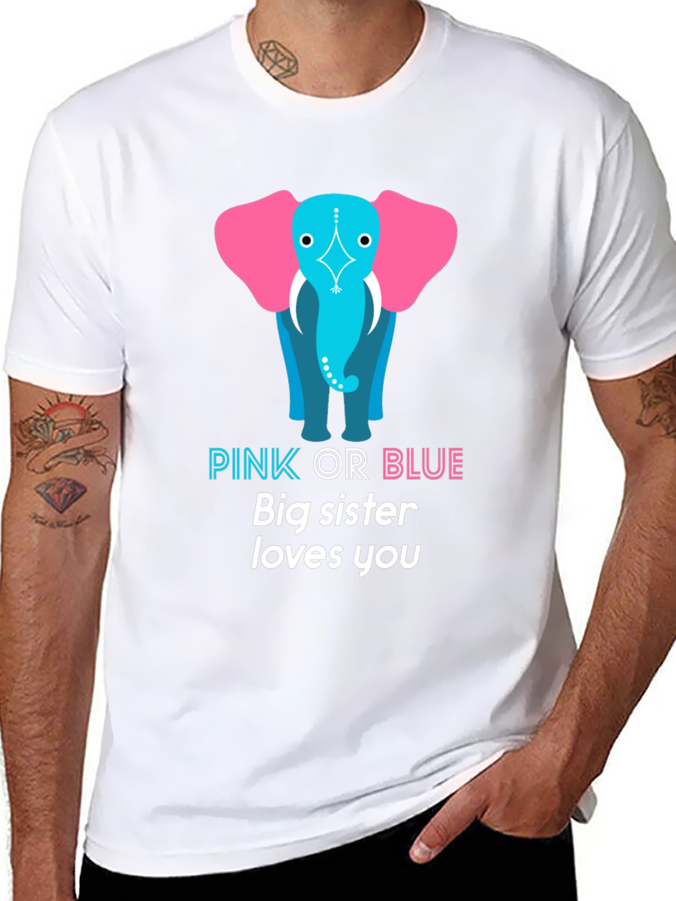 Pink or Blue Big Sister T-Shirt