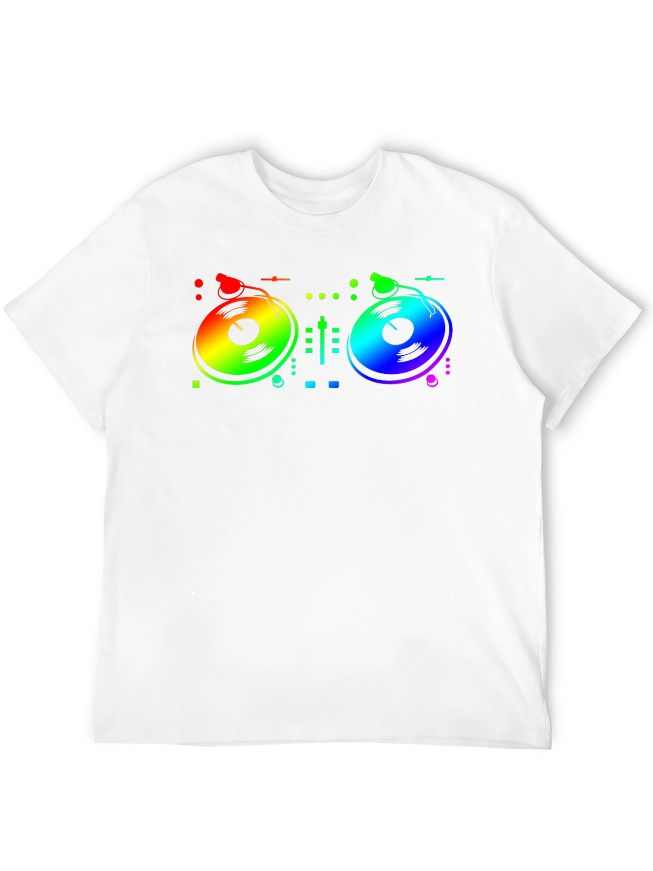 Rainbow DJ Turntable Graphic T-Shirt