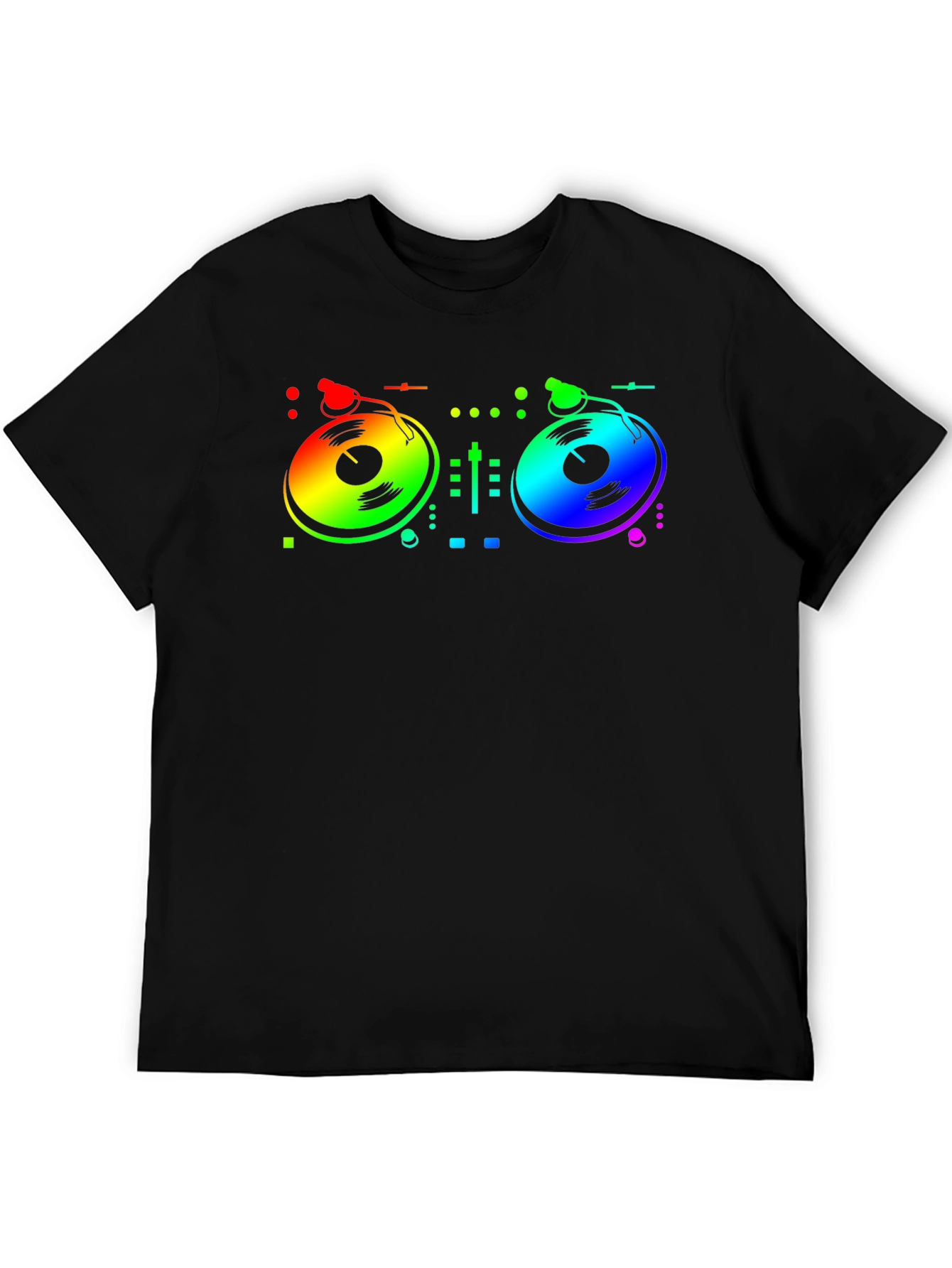 Rainbow DJ Turntable Graphic T-Shirt