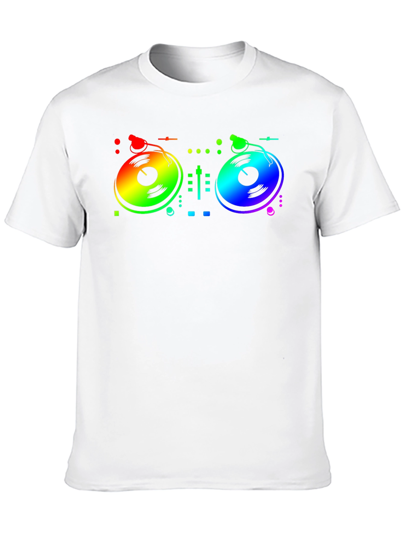 Rainbow DJ Turntable Graphic T-Shirt