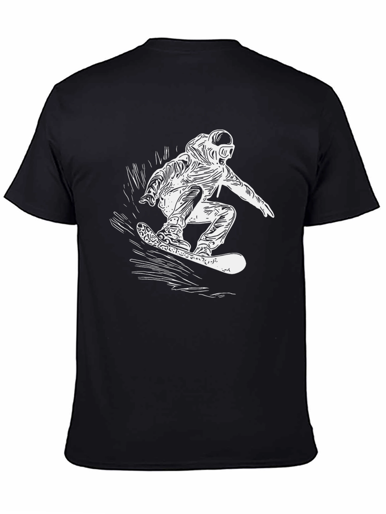 Cool Snowboarder Graphic Black T-Shirt