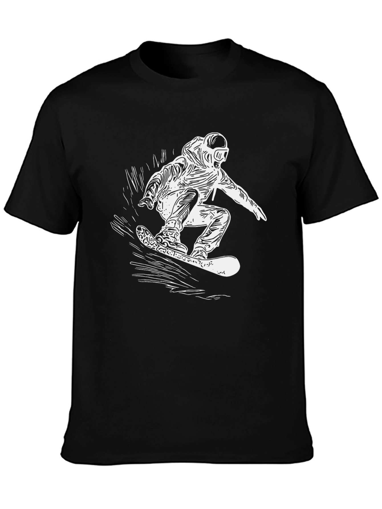 Cool Snowboarder Graphic Black T-Shirt