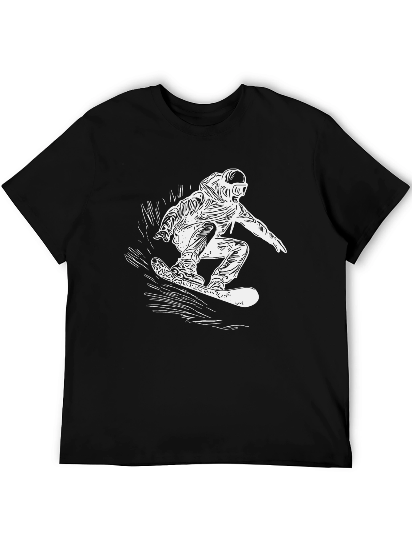 Cool Snowboarder Graphic Black T-Shirt