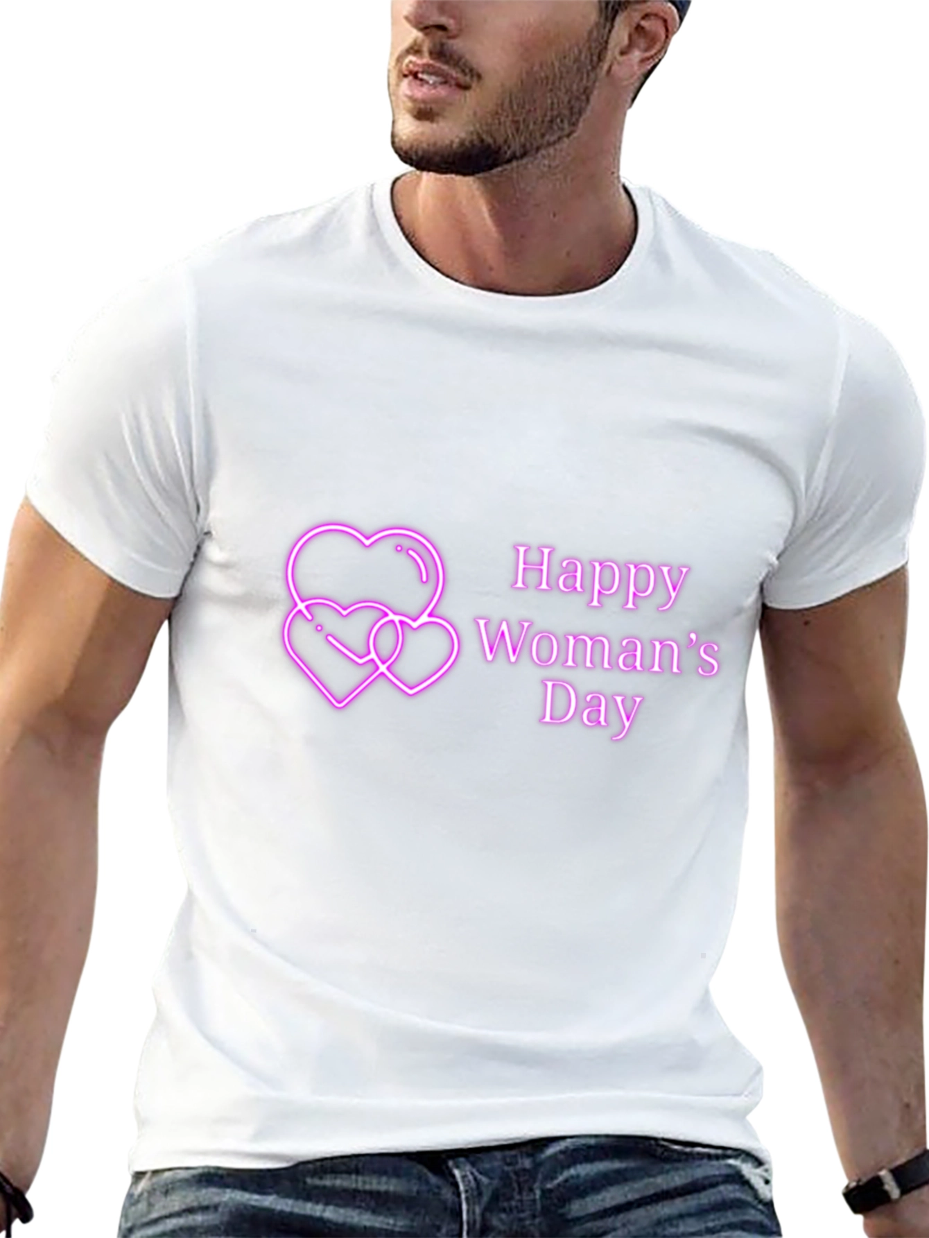 Happy Womans Day Tee - Black Graphic T-Shirt